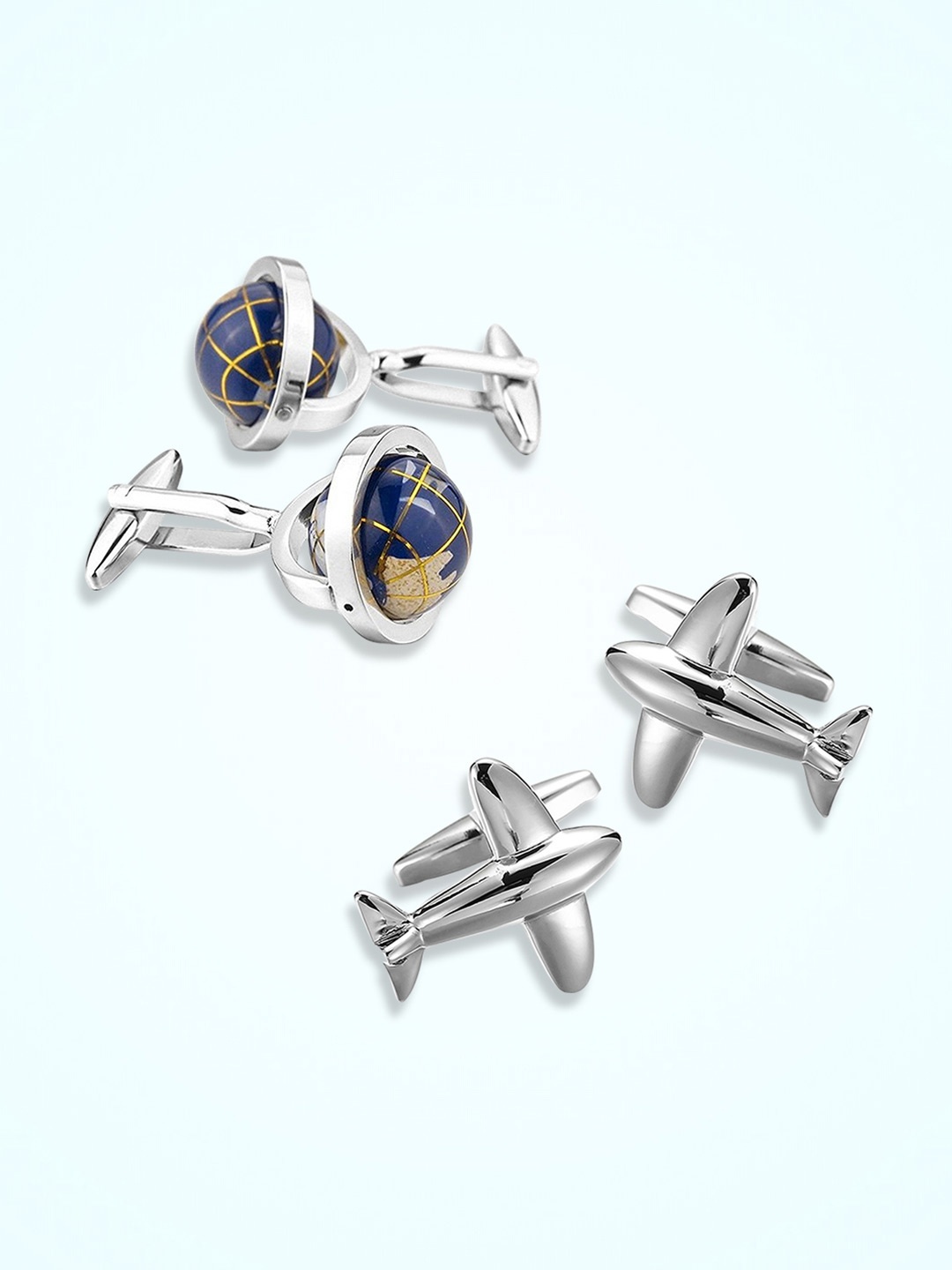 

Peora Men Quirky Silver-Plated Cufflink