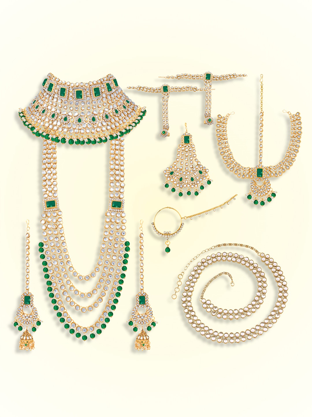 

Peora Gold Plated Kundan-Studded Jewellery Set