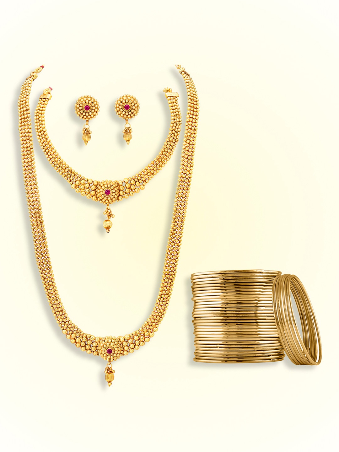 

Peora Gold Plated Stones Studded Jewellery Set