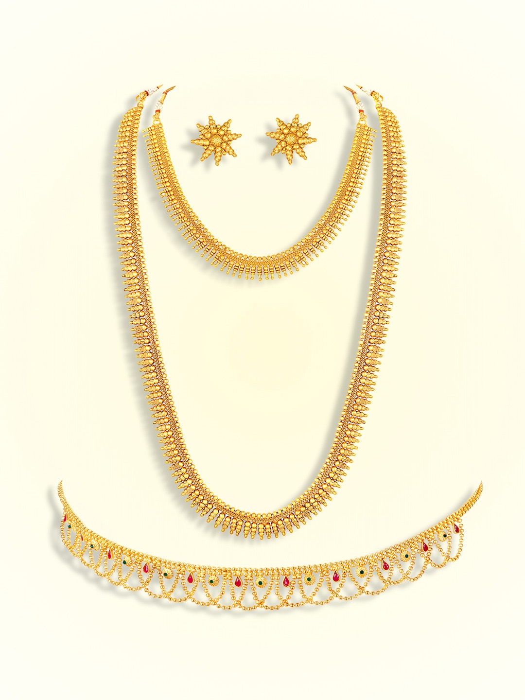 

Peora Gold-Plated Stone-Studded Jewellery Set