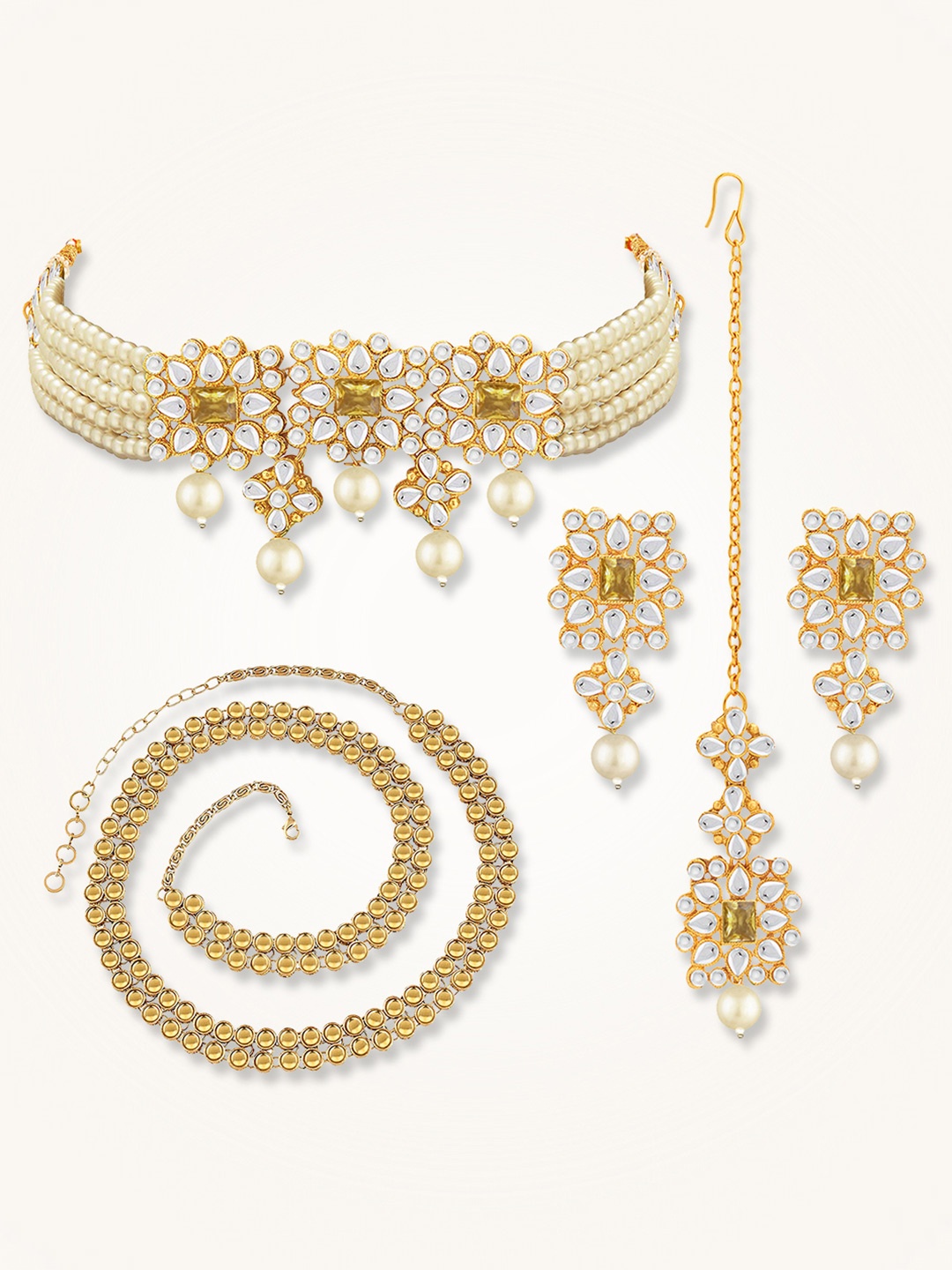 

Peora Gold-Plated Kundan Studded Jewellery Set