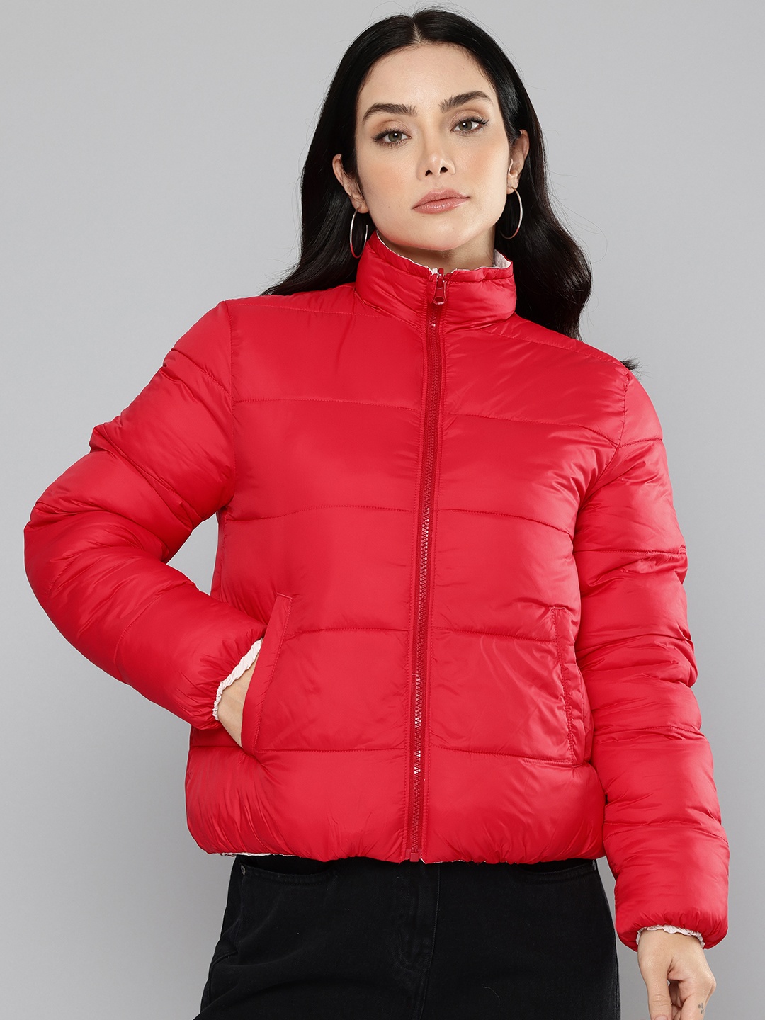 

Levis Stand Collar Reversible Puffer Jacket, Red