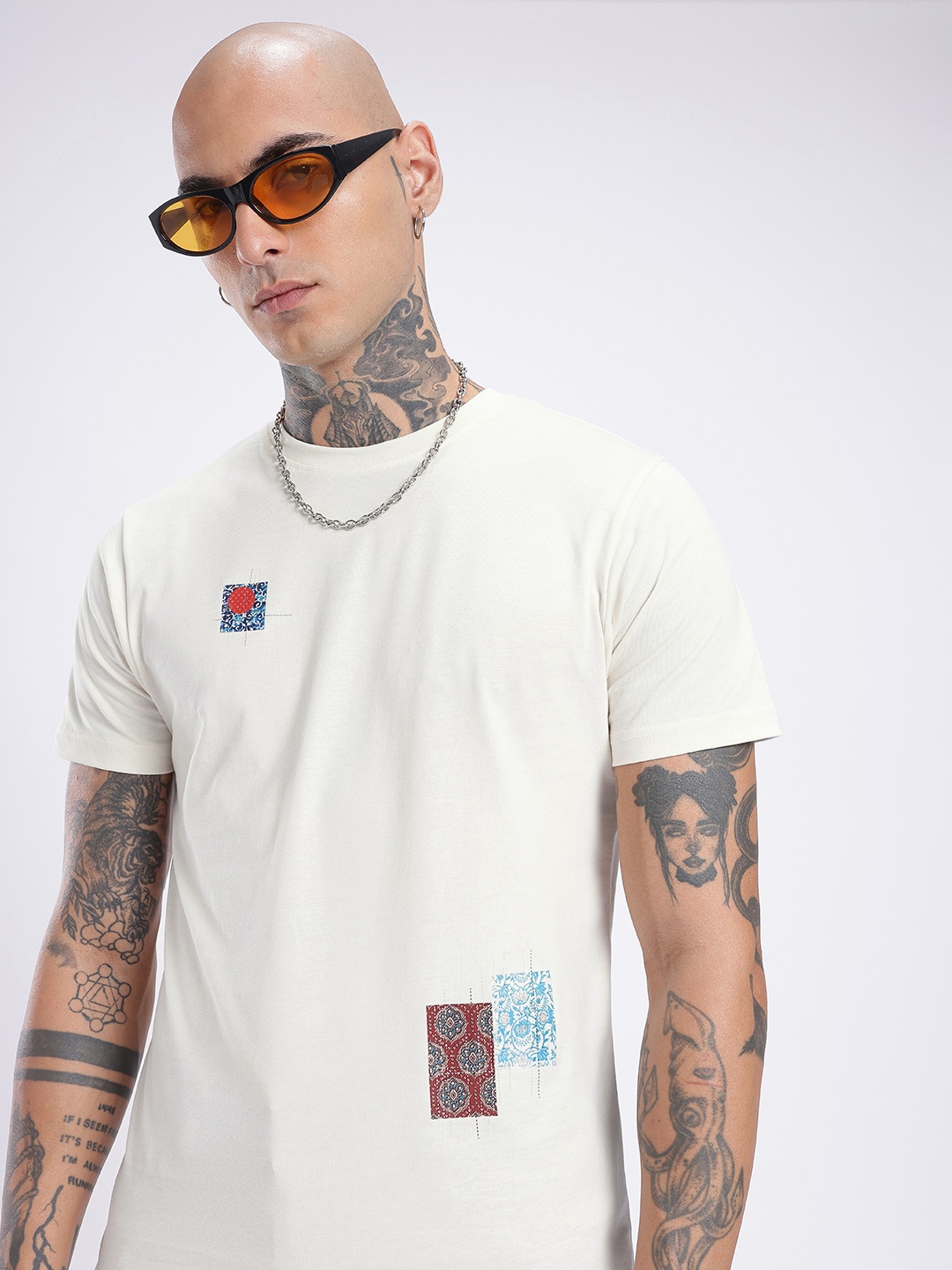 

glitchez Street Cool Regular Fit Printed T-shirt, Off white