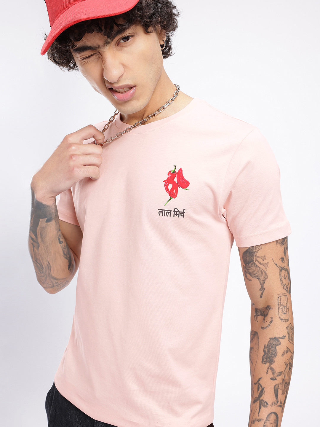 

glitchez Effortless Vibe Printed T-shirt, Rose