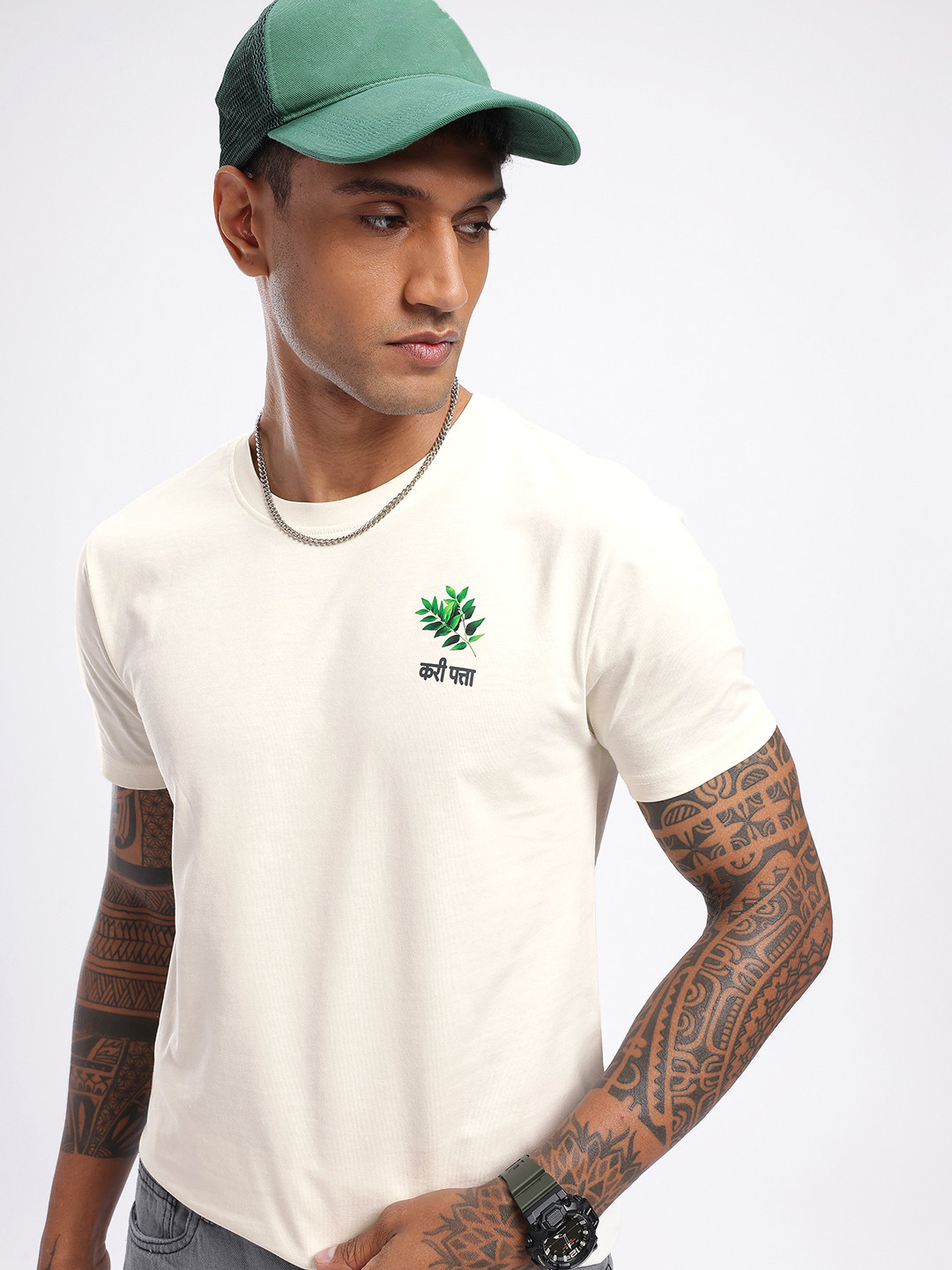 

glitchez Effortlessly Basic Printed T-shirt, Off white
