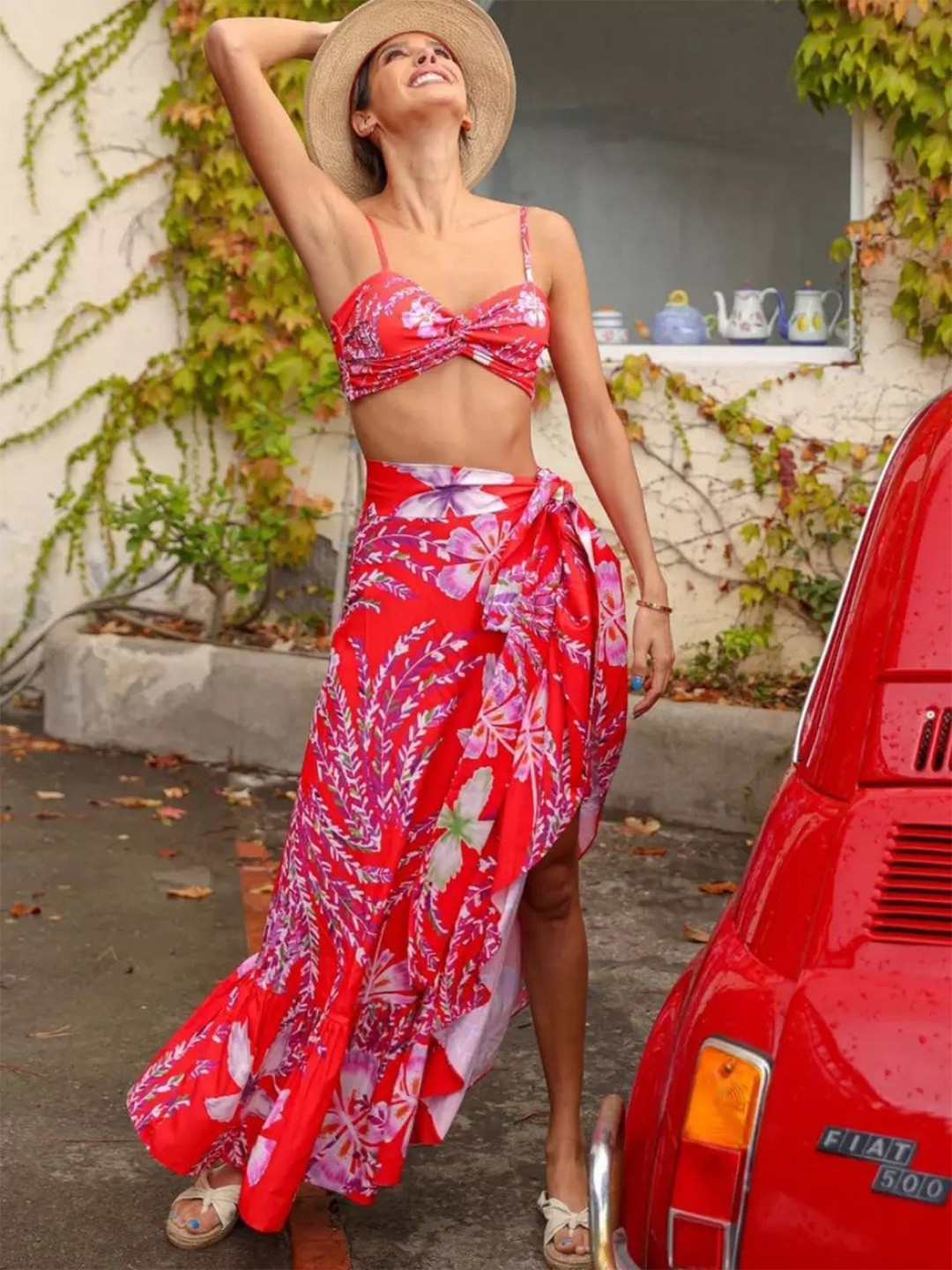 

Addery Women Printed Swimwear, Red