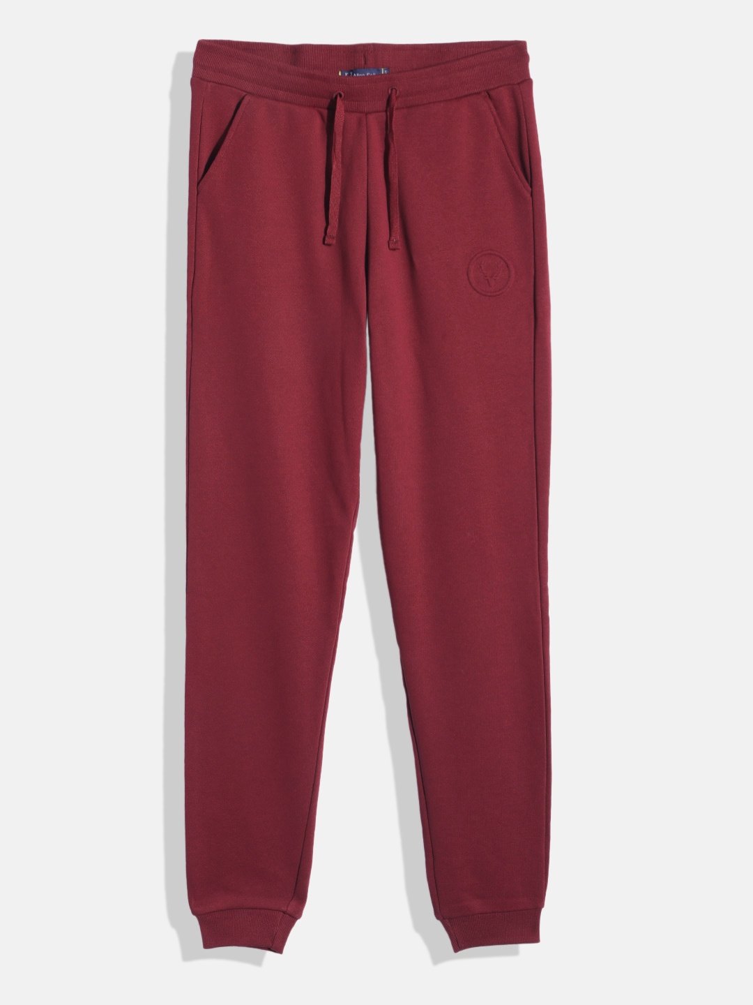 

Allen Solly Junior Boys Mid-Rise Regular Fit Joggers, Maroon