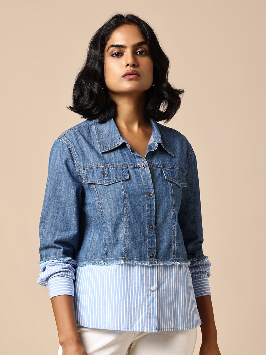 

Chemistry Women Opaque Casual Shirt, Blue