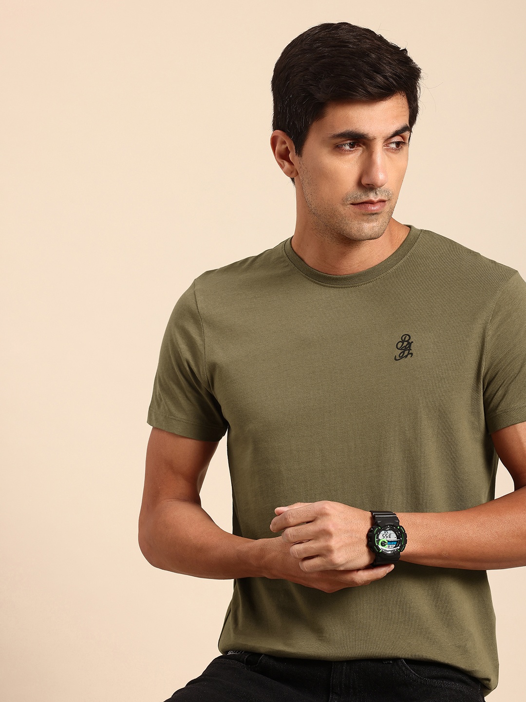 

Being Human Pure Cotton T-shirt, Olive