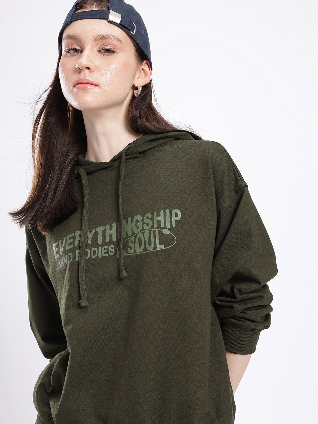 

glitchez Street Swag Printed Cotton Terry Oversized Sweatshirt, Olive