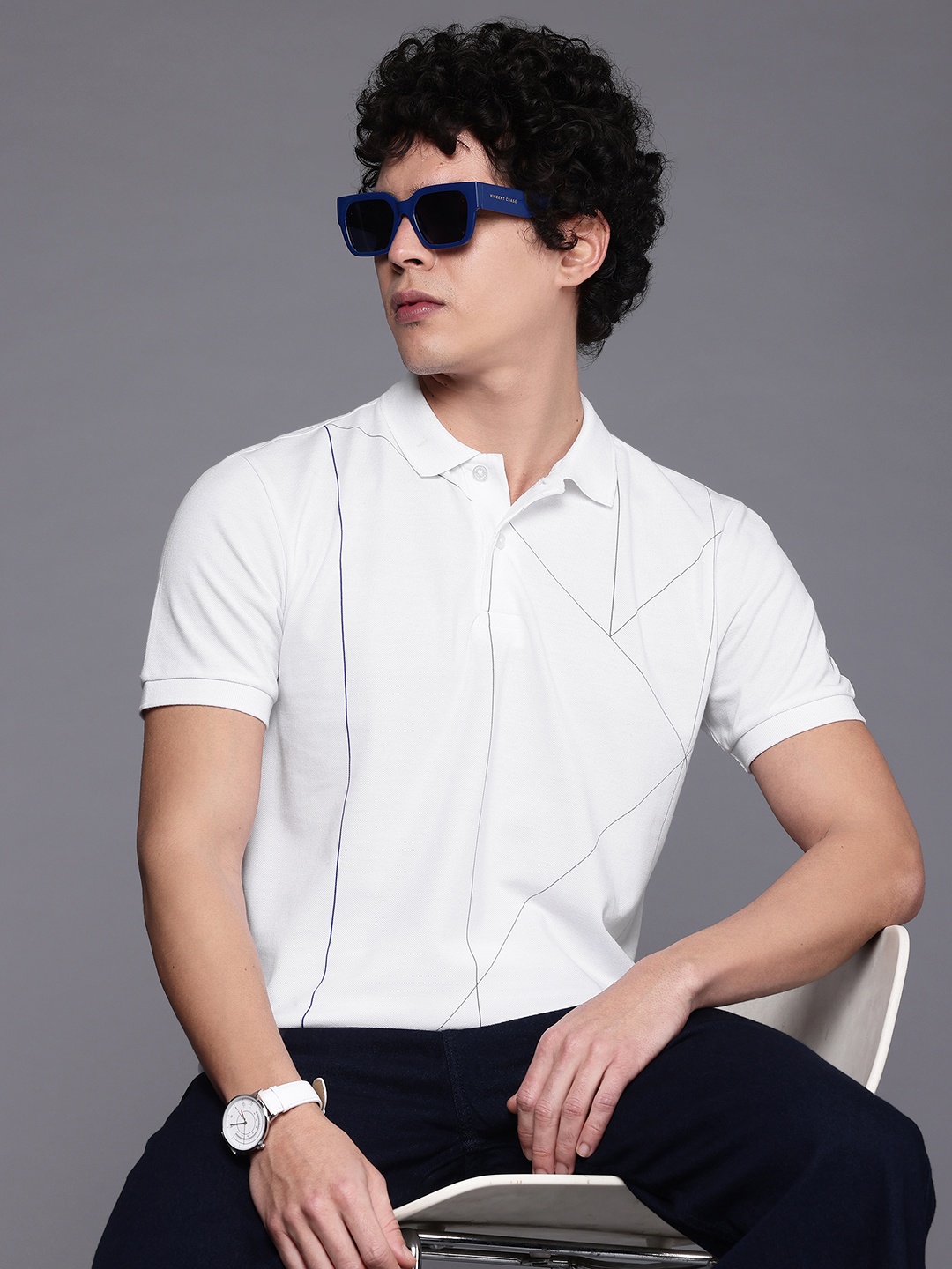 

Allen Solly Printed Polo Collar T-shirt, White