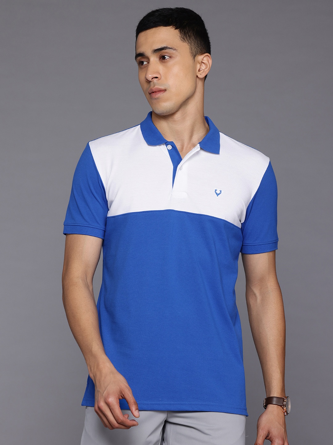 

Allen Solly Colourblocked Polo Collar T-shirt, Blue
