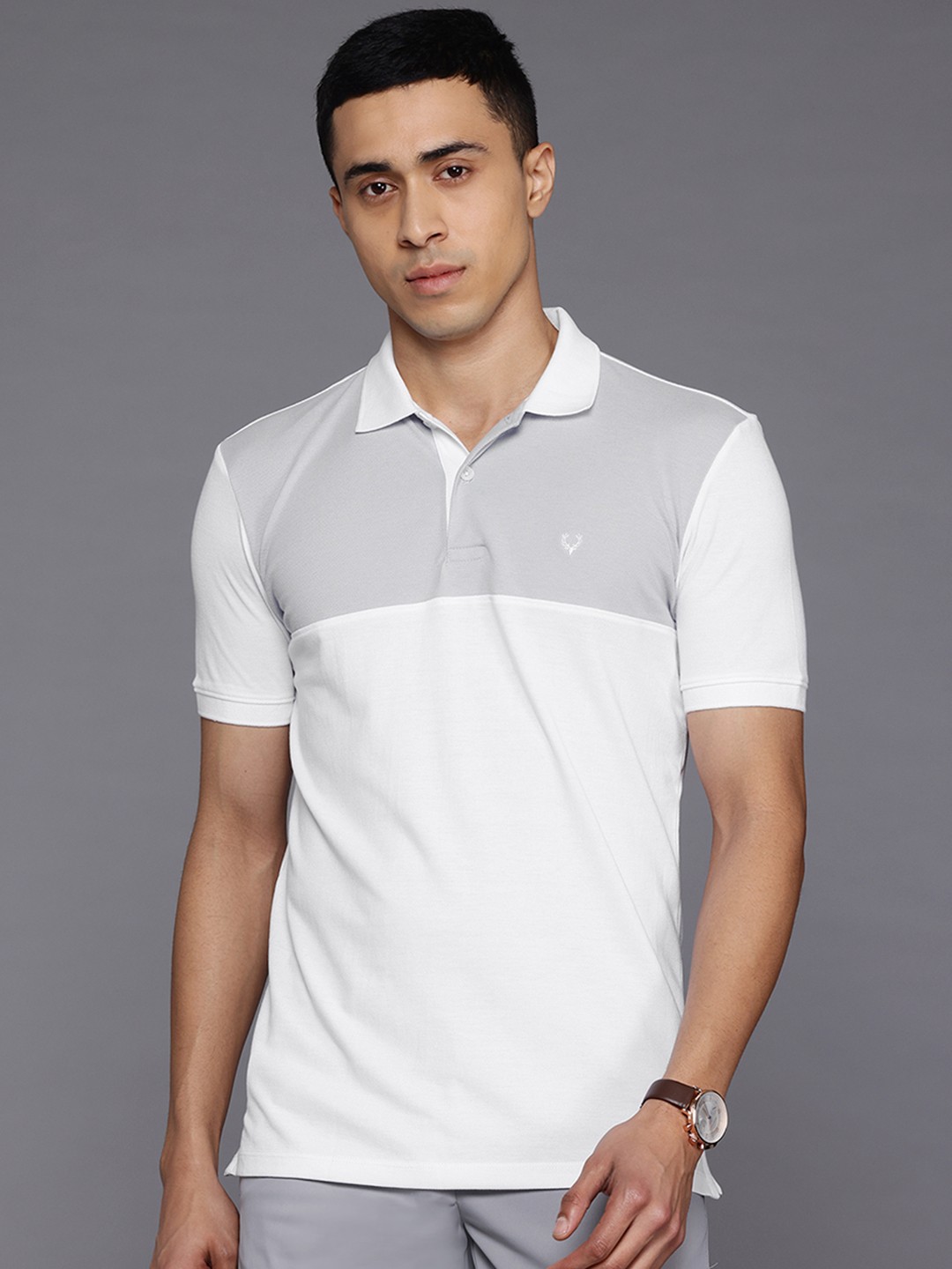 

Allen Solly Colourblocked Polo Collar T-shirt, White