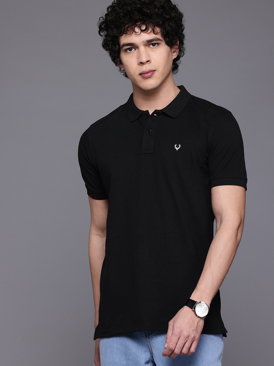 

Allen Solly Men Polo Collar T-shirt, Black