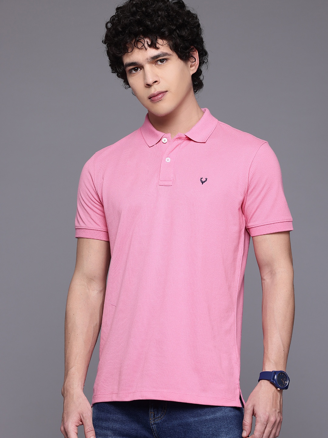 

Allen Solly Men Polo Collar T-shirt, Pink