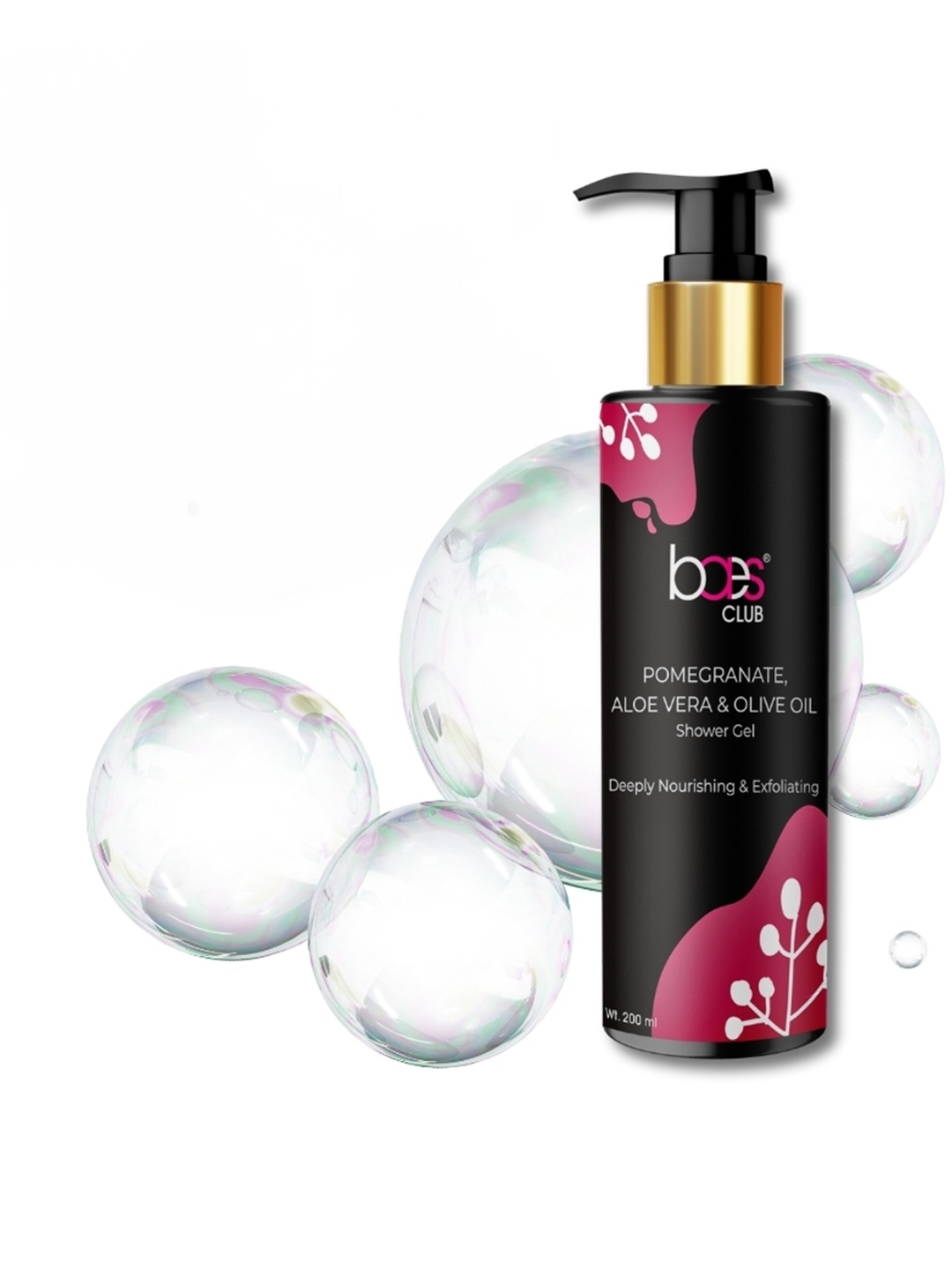 

Baes Club Pomegranate Aloe Vera & Olive Oil Shower Gel - 200 ml, White