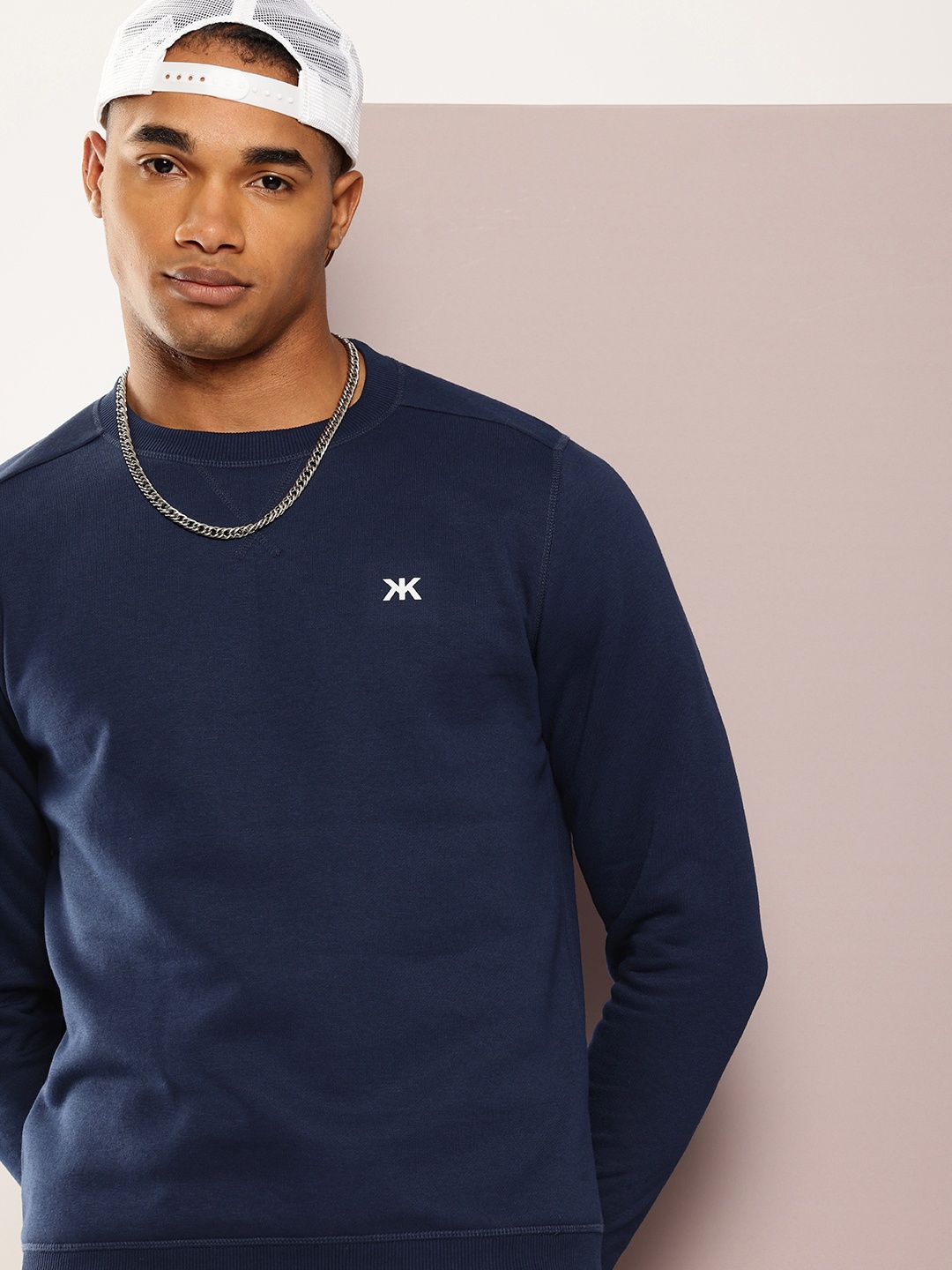 

Kook N Keech Solid Sweatshirt, Navy blue