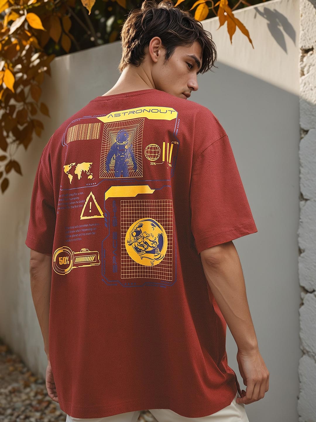 

H&M Oversized Graphic T-Shirt, Red