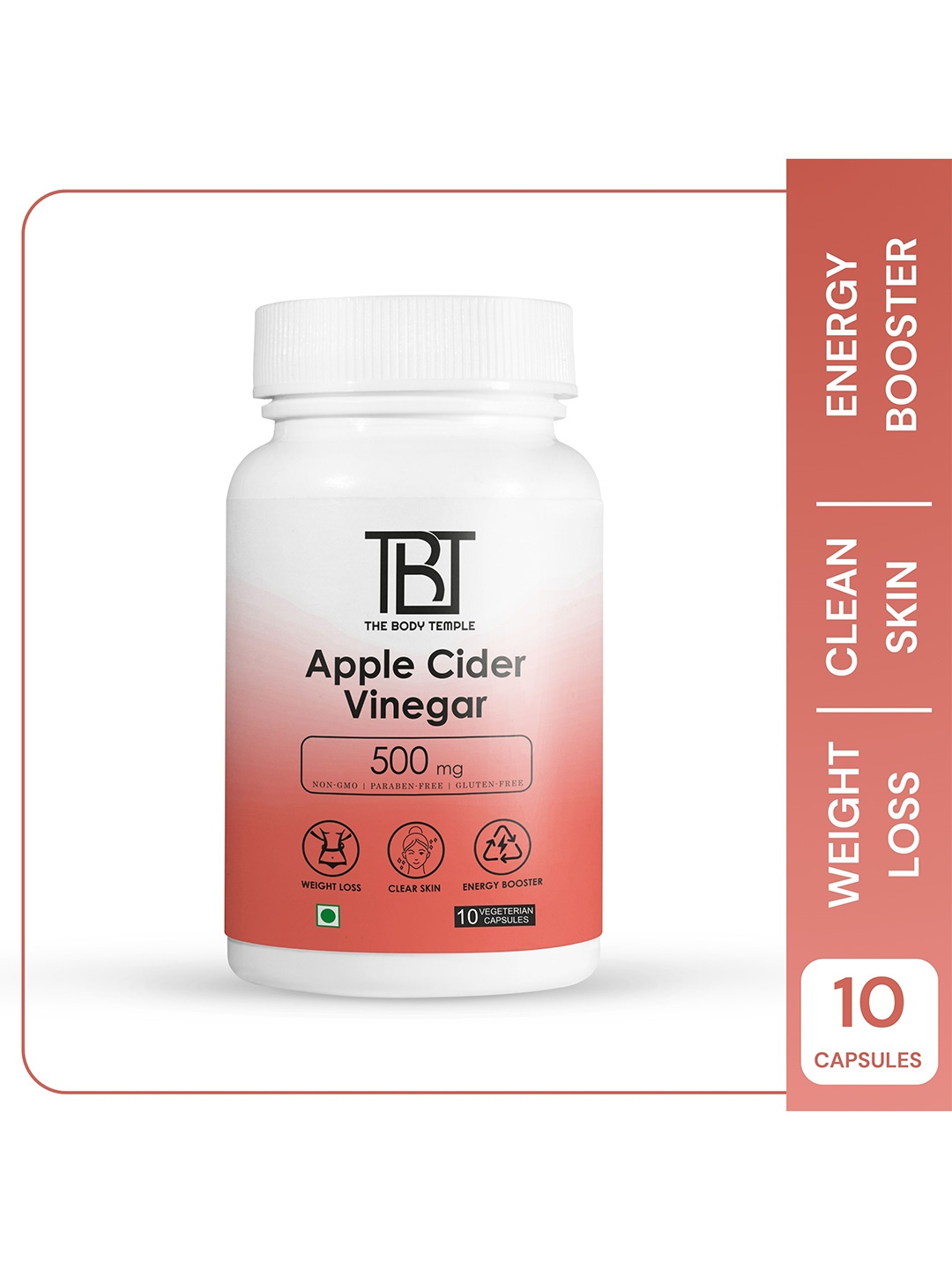

The Body Temple Apple Cider Vinegar Capsules - 10 Capsules, White