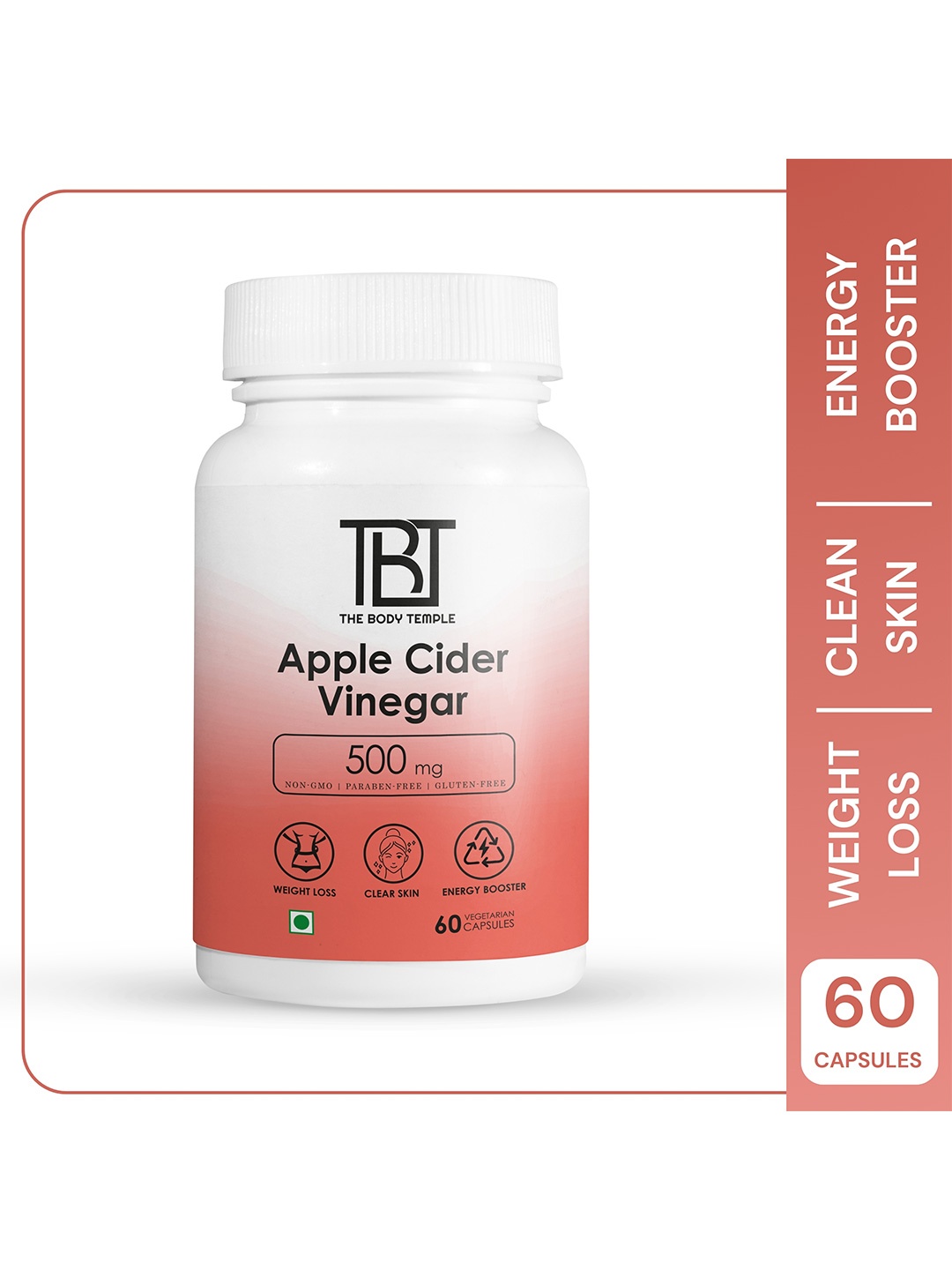 

The Body Temple Apple Cider Vinegar Capsules for Weight & Digestive Health - 60 Capsules, White