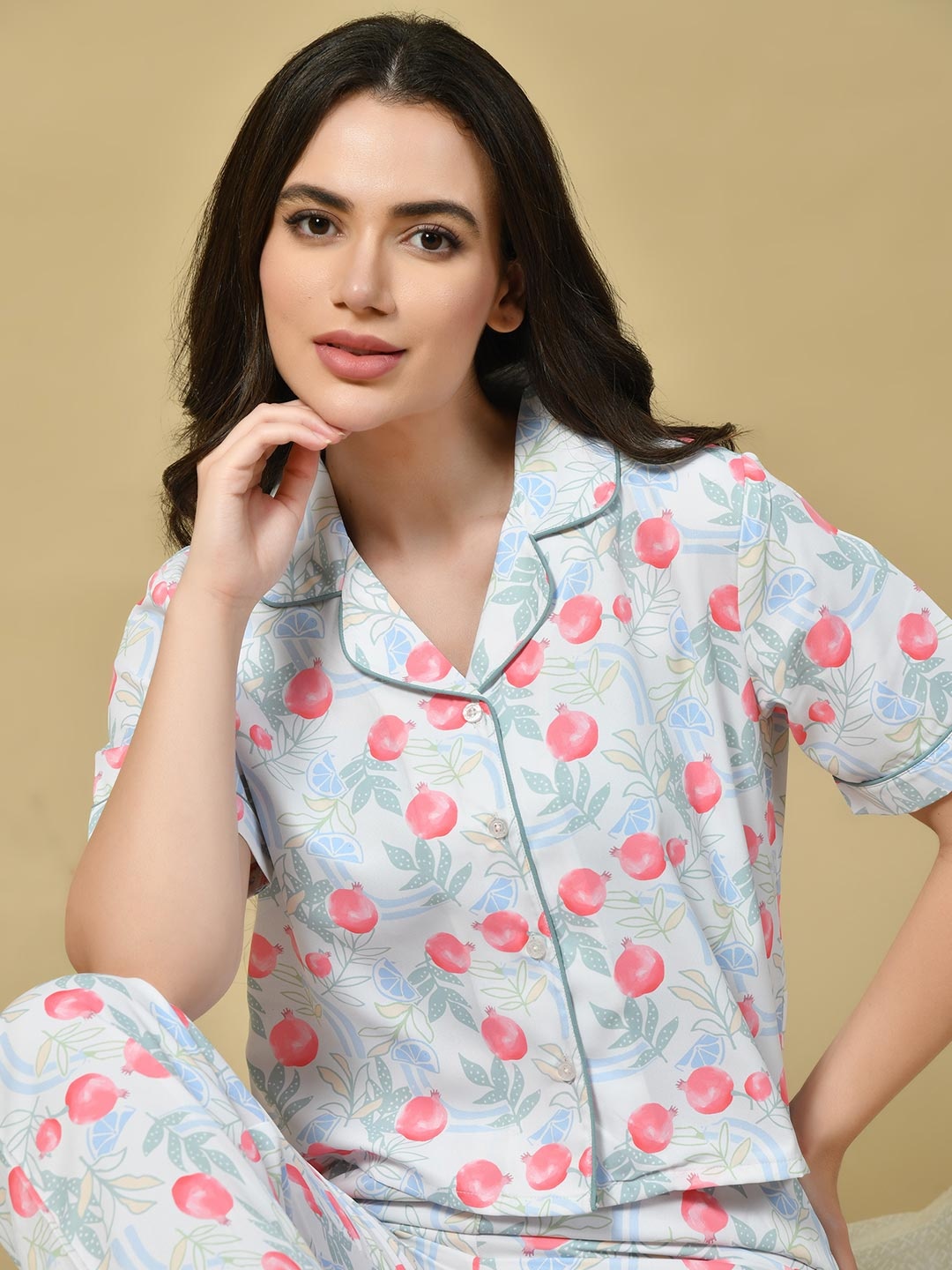 

PANDORNA Women Printed Night suit, Blue