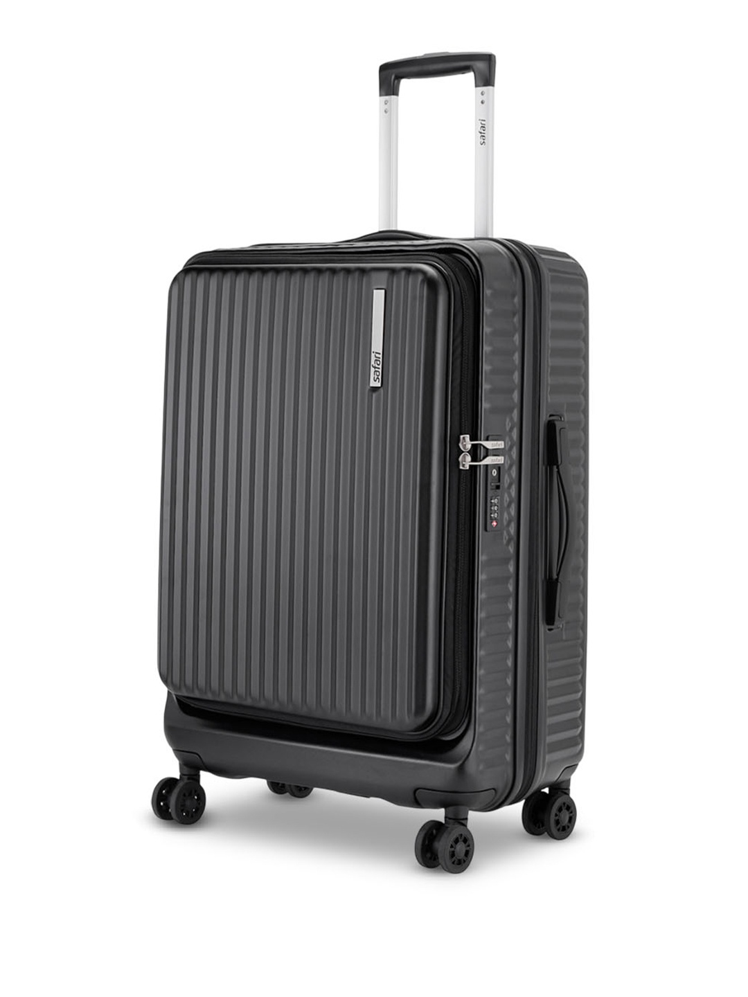 

Safari Textured Hard-Sided Non-Padded Large Trolley Bag, Black