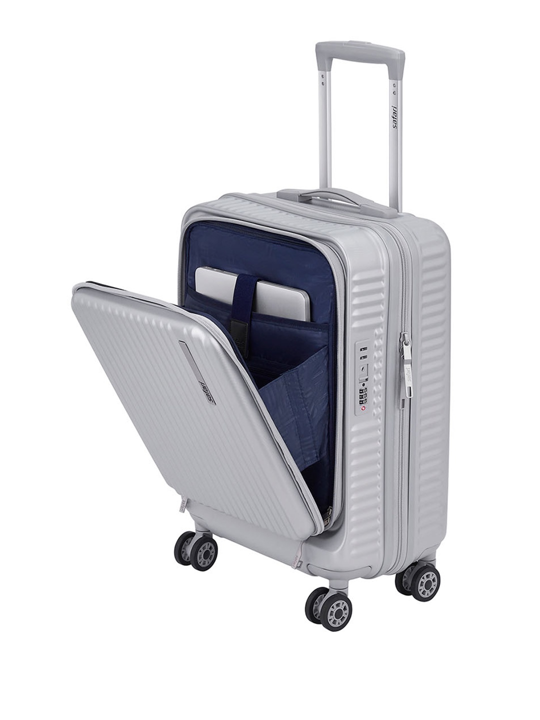 

Safari Select Recoil Textured Hard-Sided Small Trolley Bag, Silver