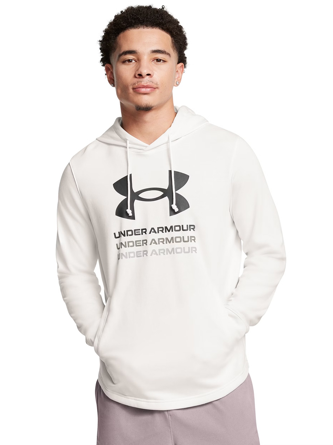 

UNDER ARMOUR Rival Terry Graphic Hooded Sweatshirts, White