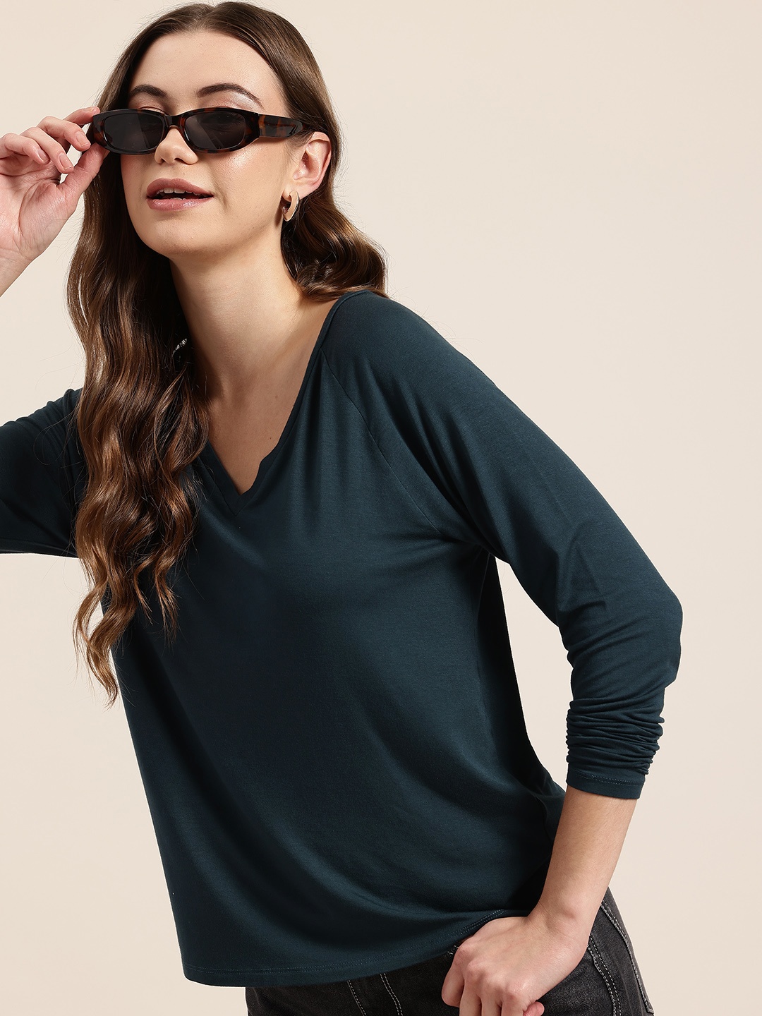 

HERE&NOW V-Neck Top, Teal