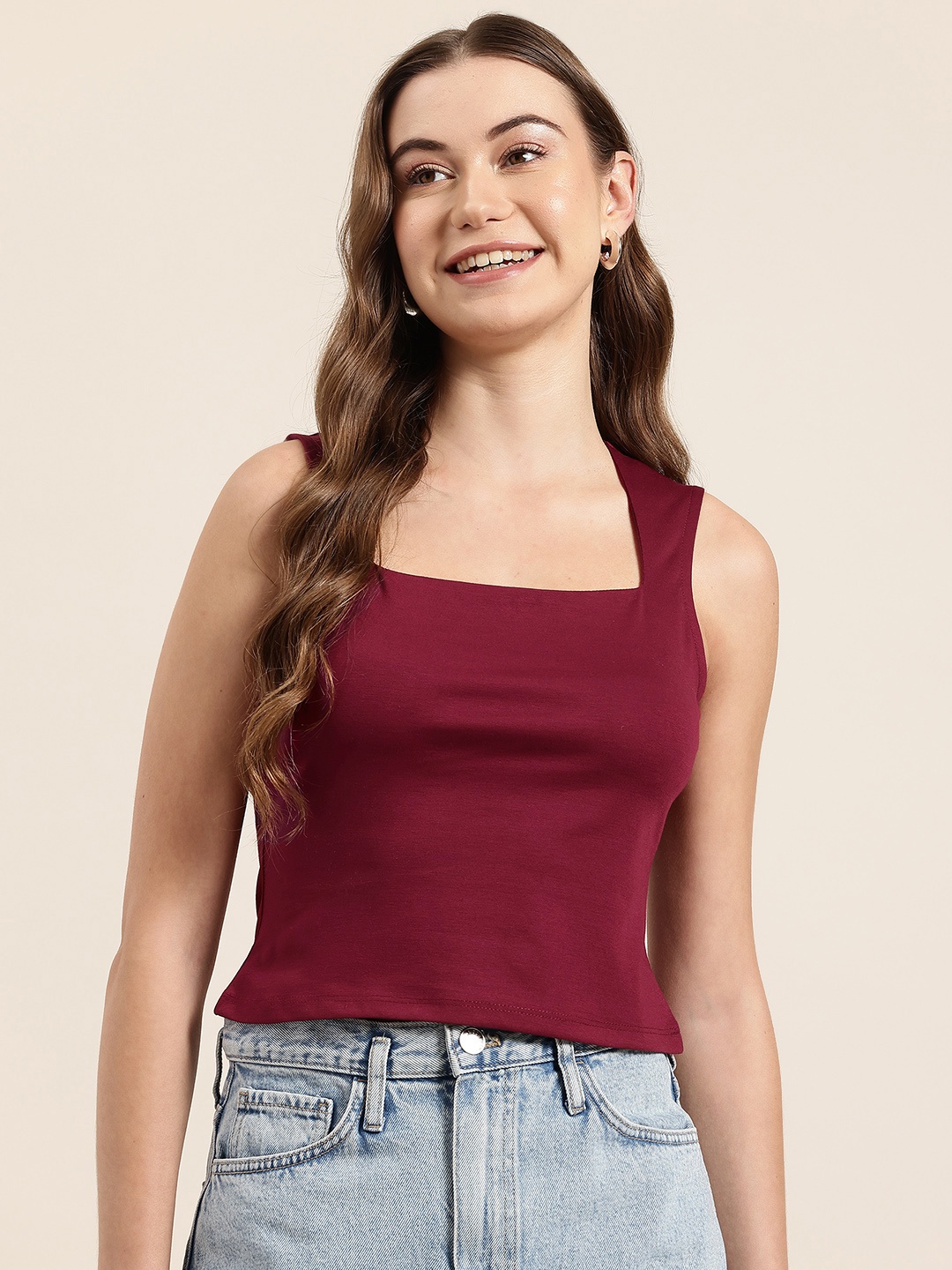 

HERE&NOW Top, Maroon