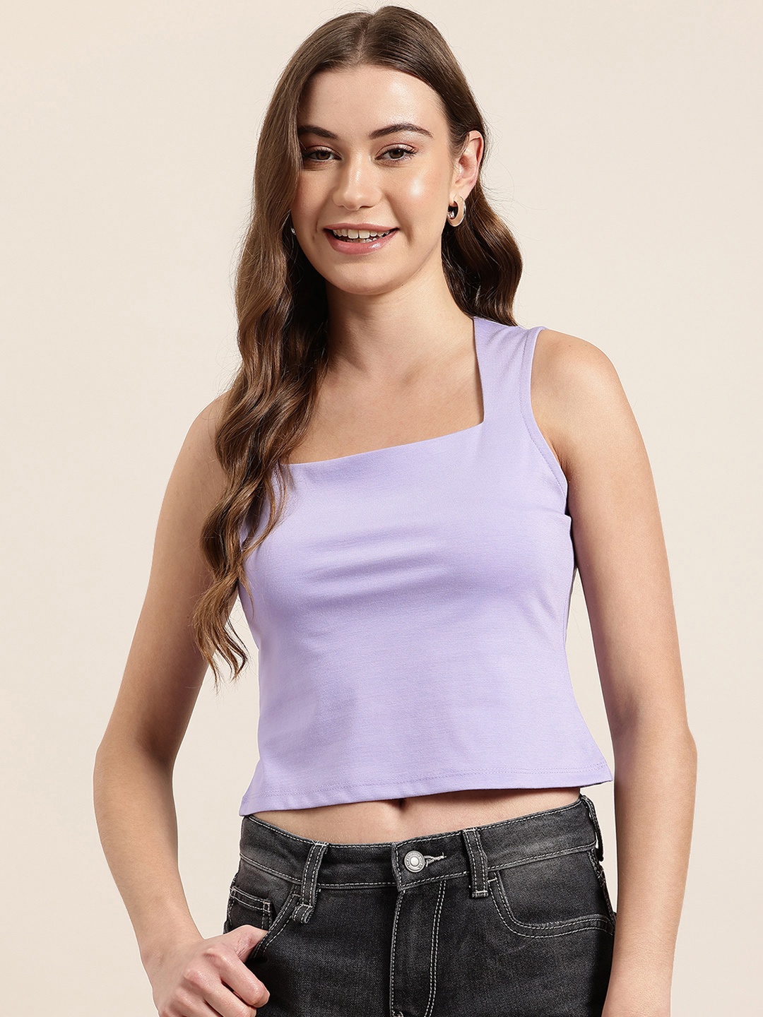

HERE&NOW Square Neck Top, Lavender