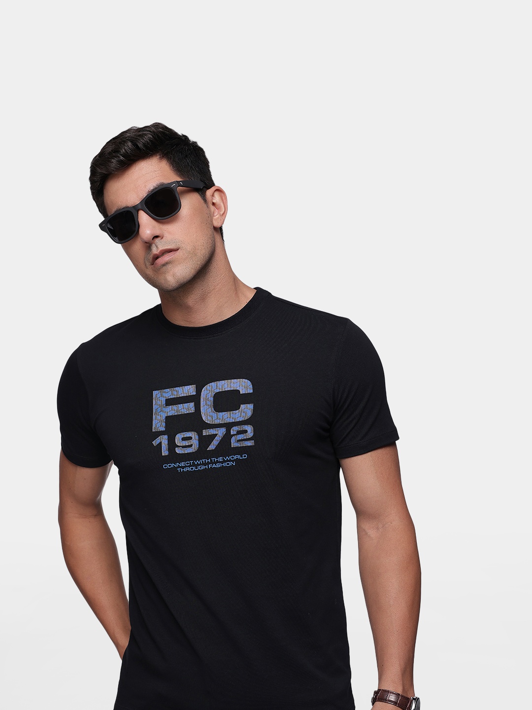 

French Connection Brand Logo Printed T-shirt, Black