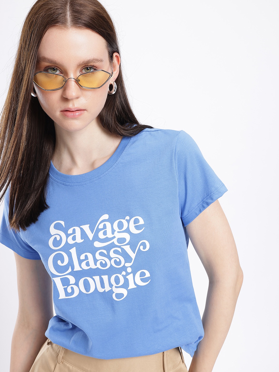 

glitchez Chic Savvy Printed T-shirt, Blue