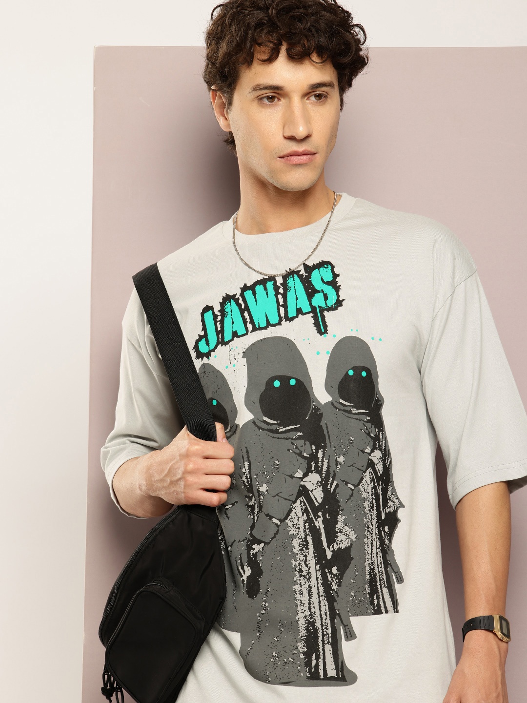 

Kook N Keech Star Wars Printed Drop-Shoulder Sleeves T-shirt, Grey