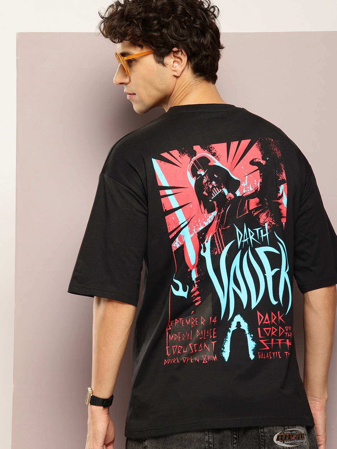 

Kook N Keech Star Wars Printed Drop-Shoulder Sleeves T-shirt, Black