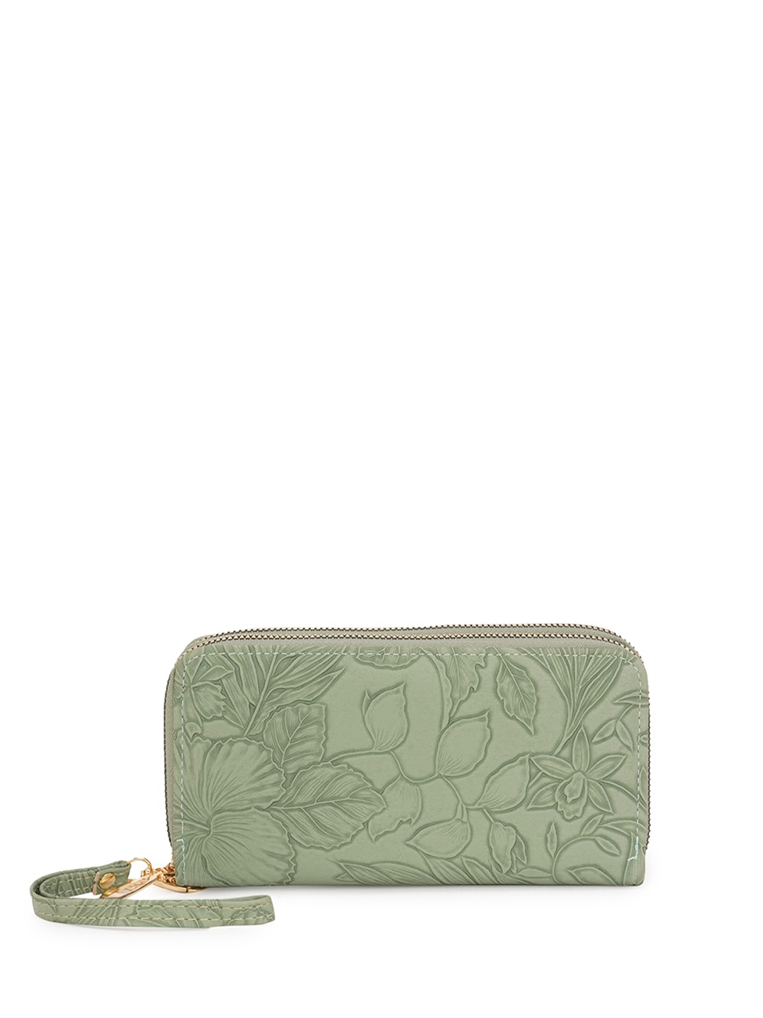 

Globus Women Floral Printed Zip Around Wallet, Green