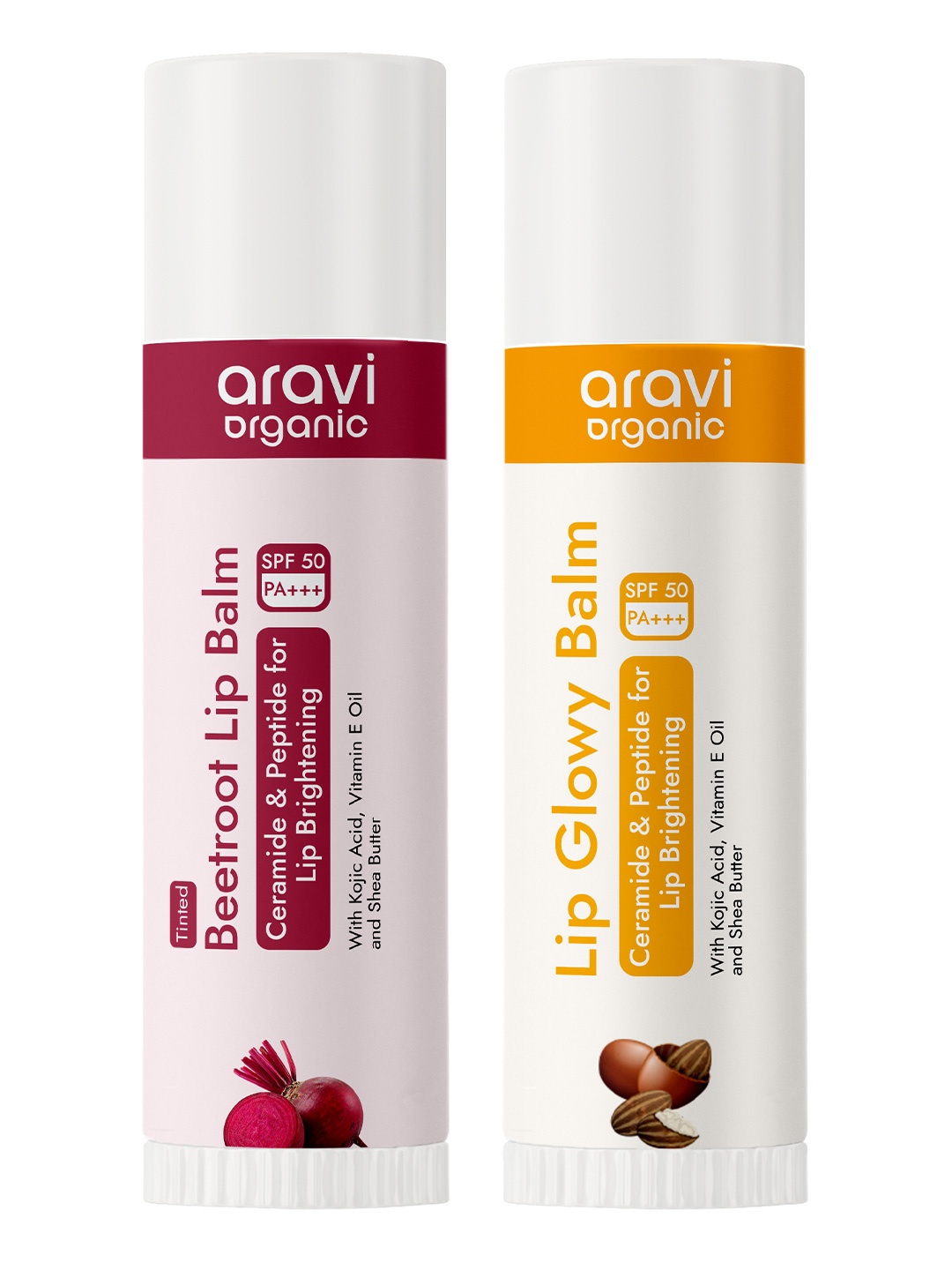 

Aravi Organic Set Of Lip Glowy Balm & Beetroot Lip Balm - 5g Each, White