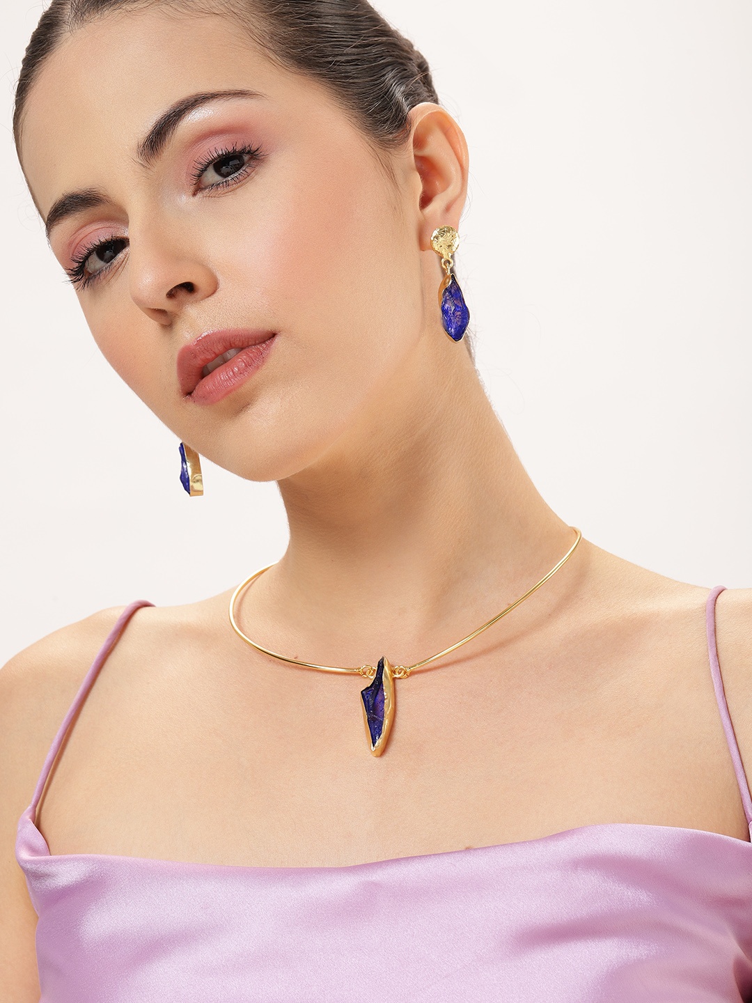 

Niska Cubic Zirconia Studded Jewellery Set, Gold
