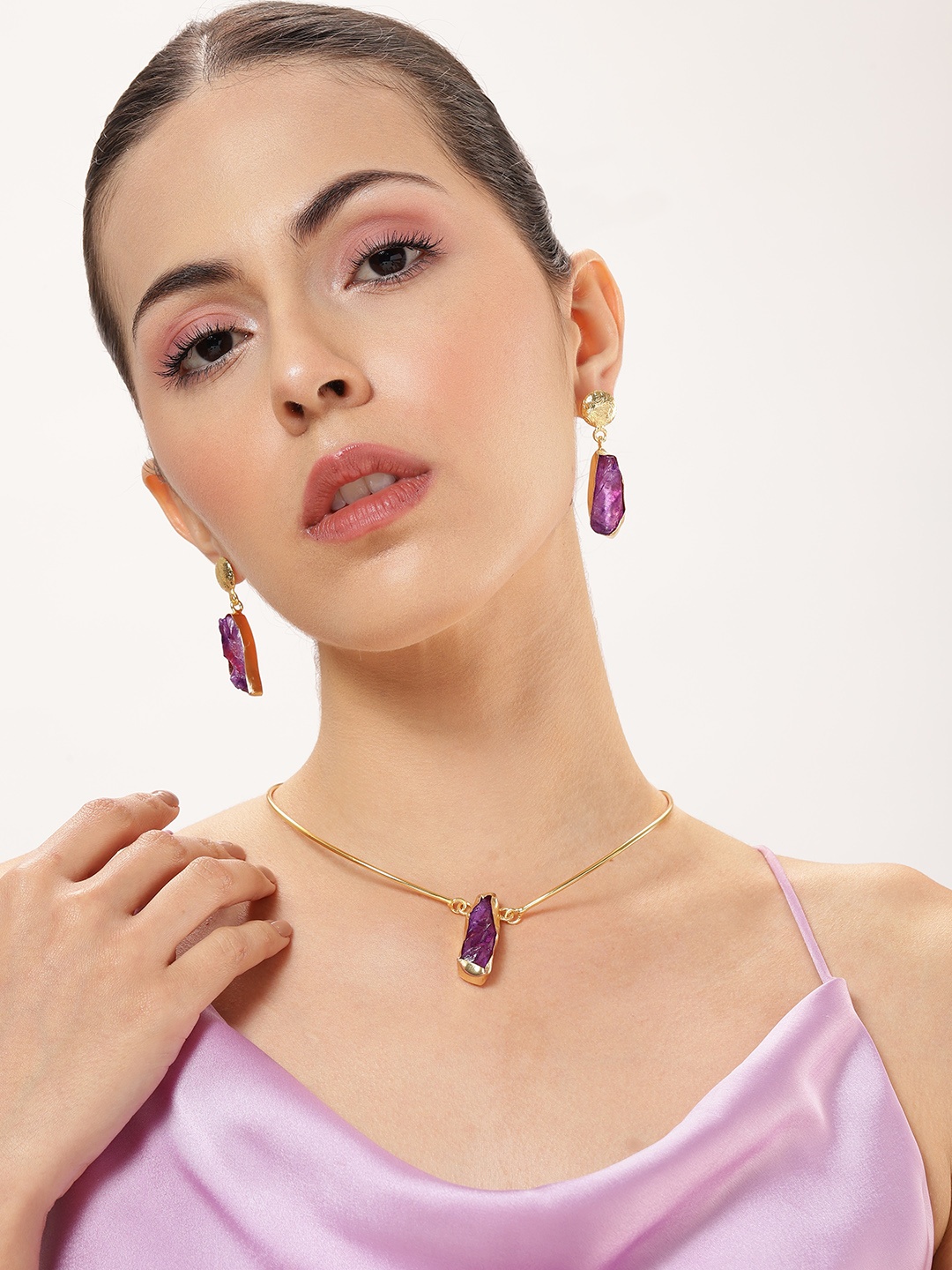 

Niska Cubic Zirconia-Studded Jewellery Set, Gold