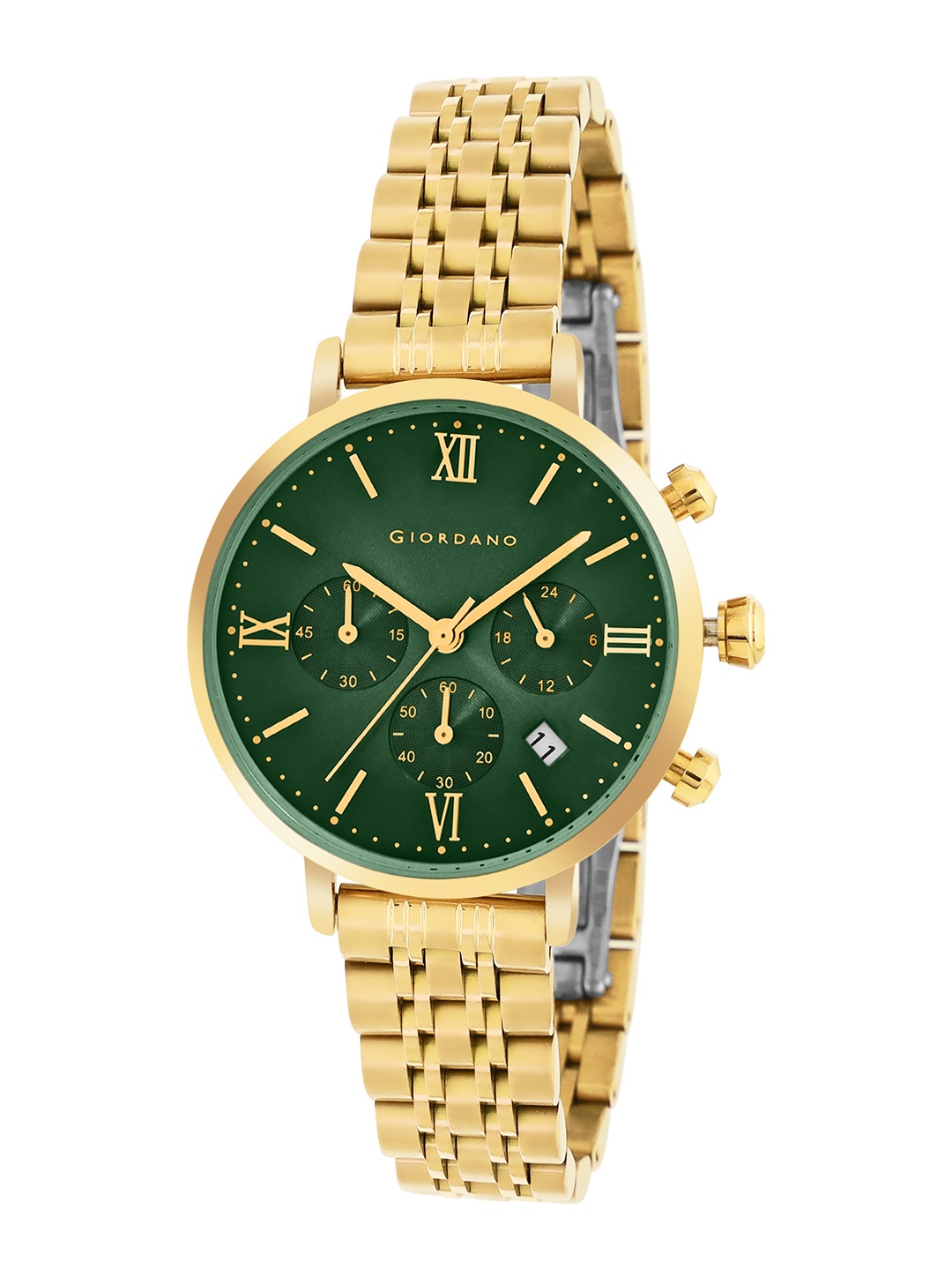 

GIORDANO Women Dial & Stainless Steel Bracelet Style Straps Analogue Watch GZ-60072-55, Green