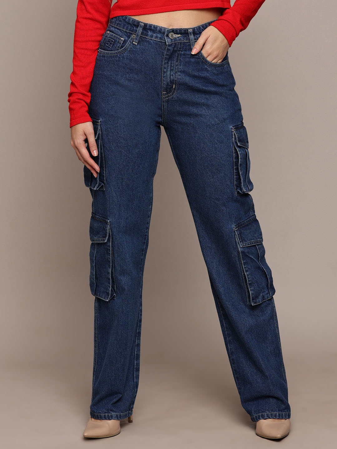 

French Connection Women Cotton Comfort Straight Fit Jeans, Blue