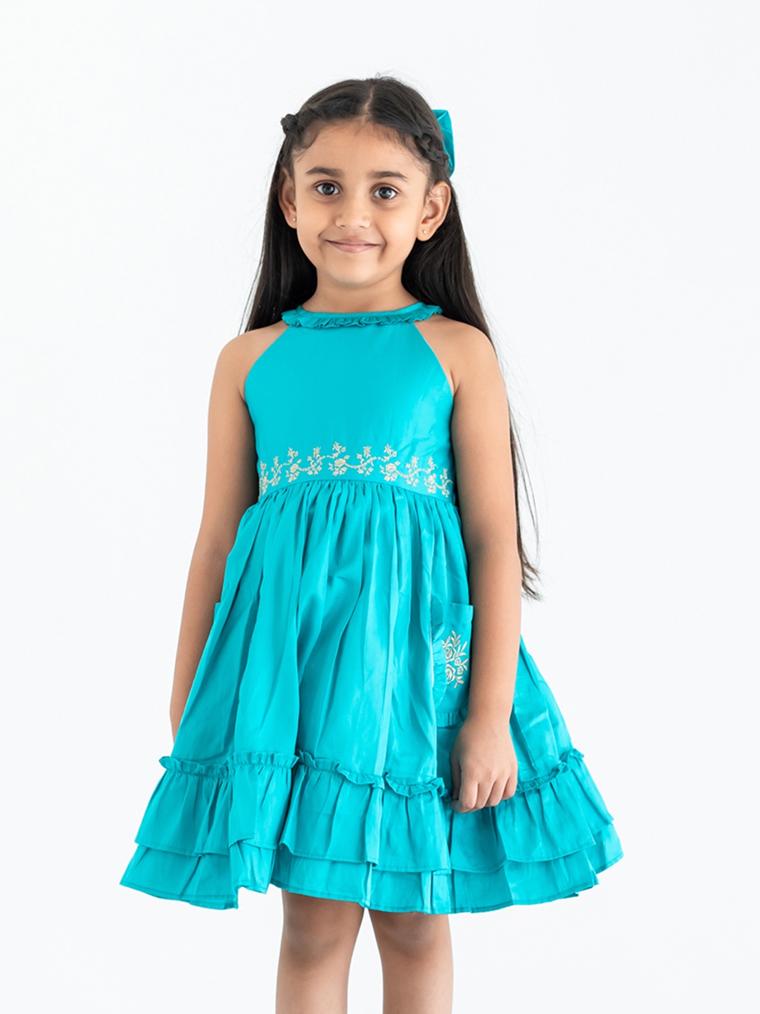 

Soleilclo Girls Sleeveless Fit & Flare Dress, Teal