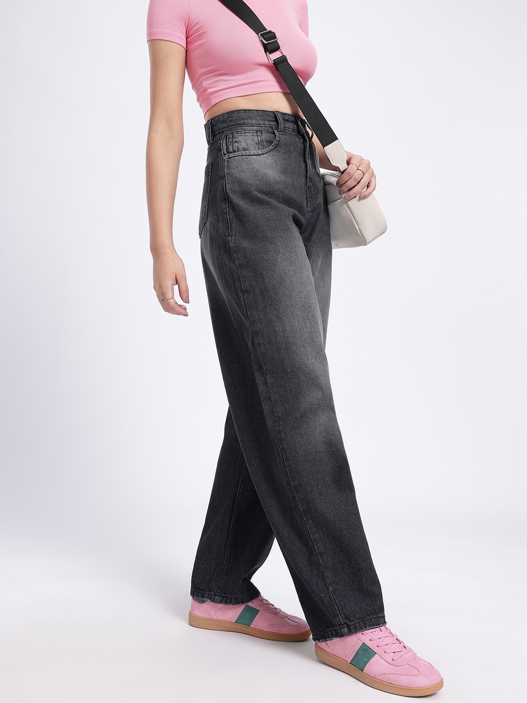 

glitchez Women Denim Dreams Skater Fit Jeans, Black