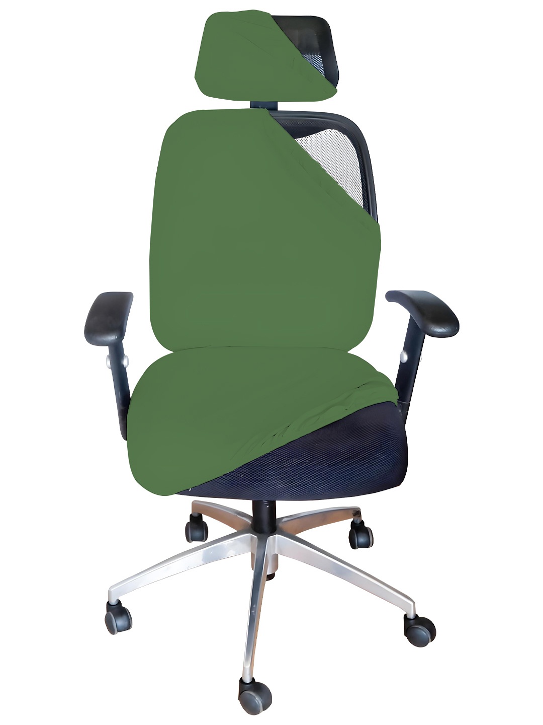 

LAZI 3 Piece Pista Office Chair Cover with Headrest Cover Stretchable Removable, Green