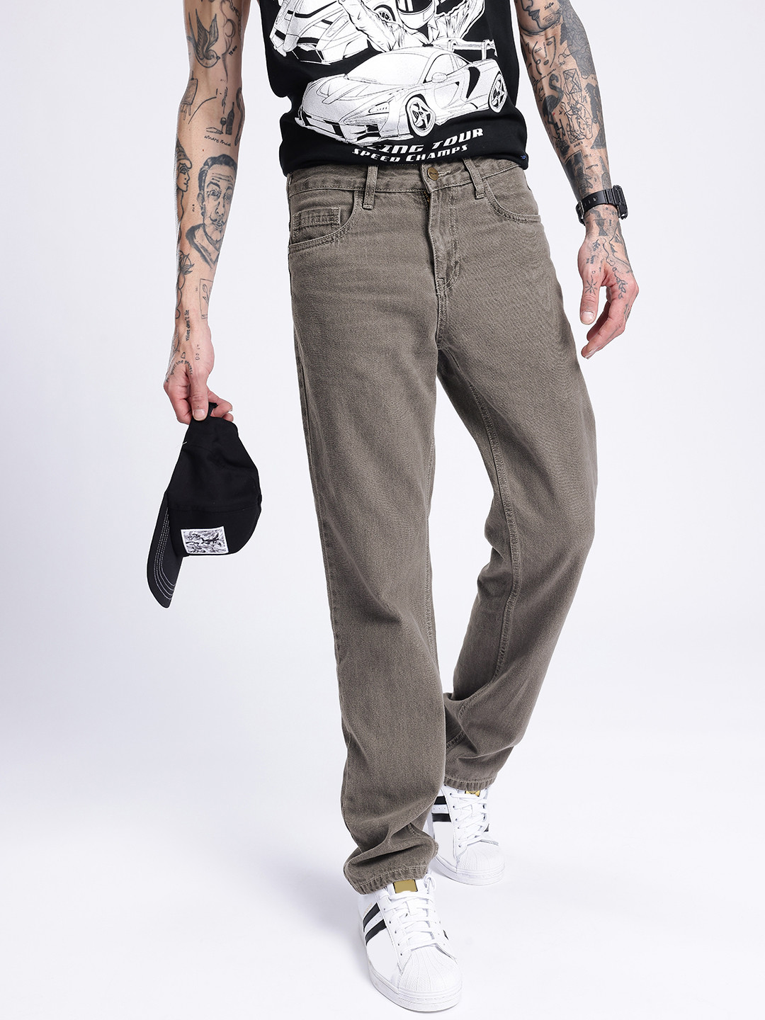 

glitchez Men Urban Classic Regular Fit Jeans, Grey