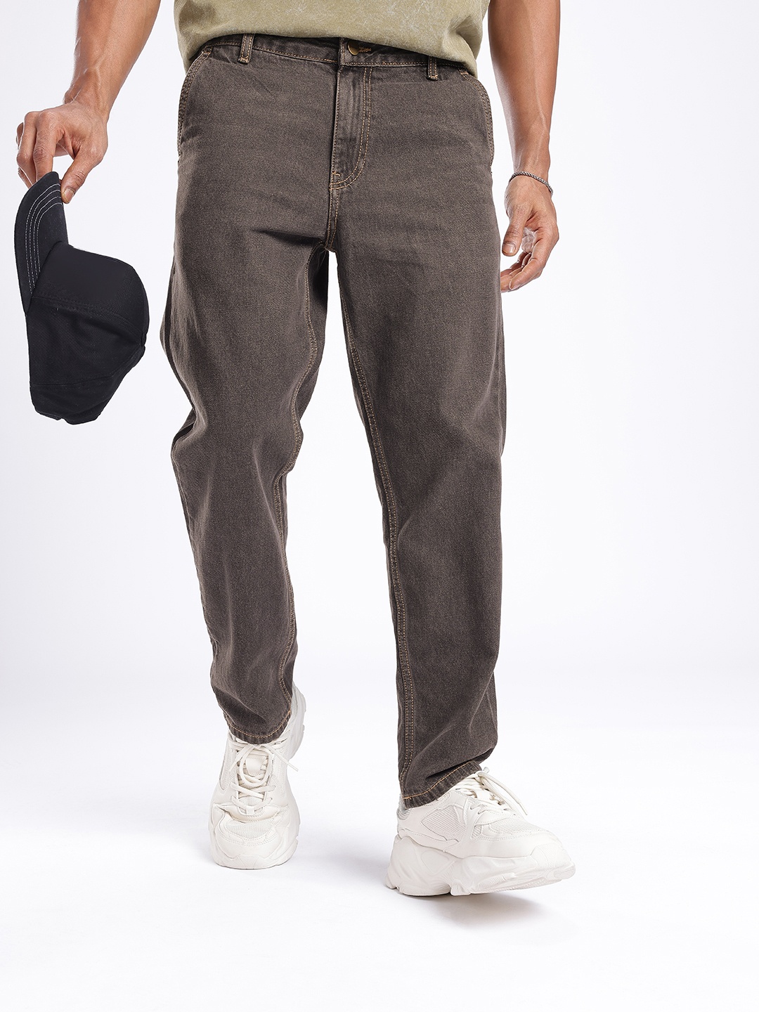 

glitchez Men Street Savvy Slouchy Jeans, Grey