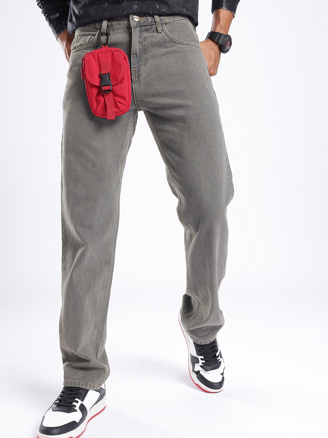 

glitchez Men Street Cool Regular Fit Jeans, Grey