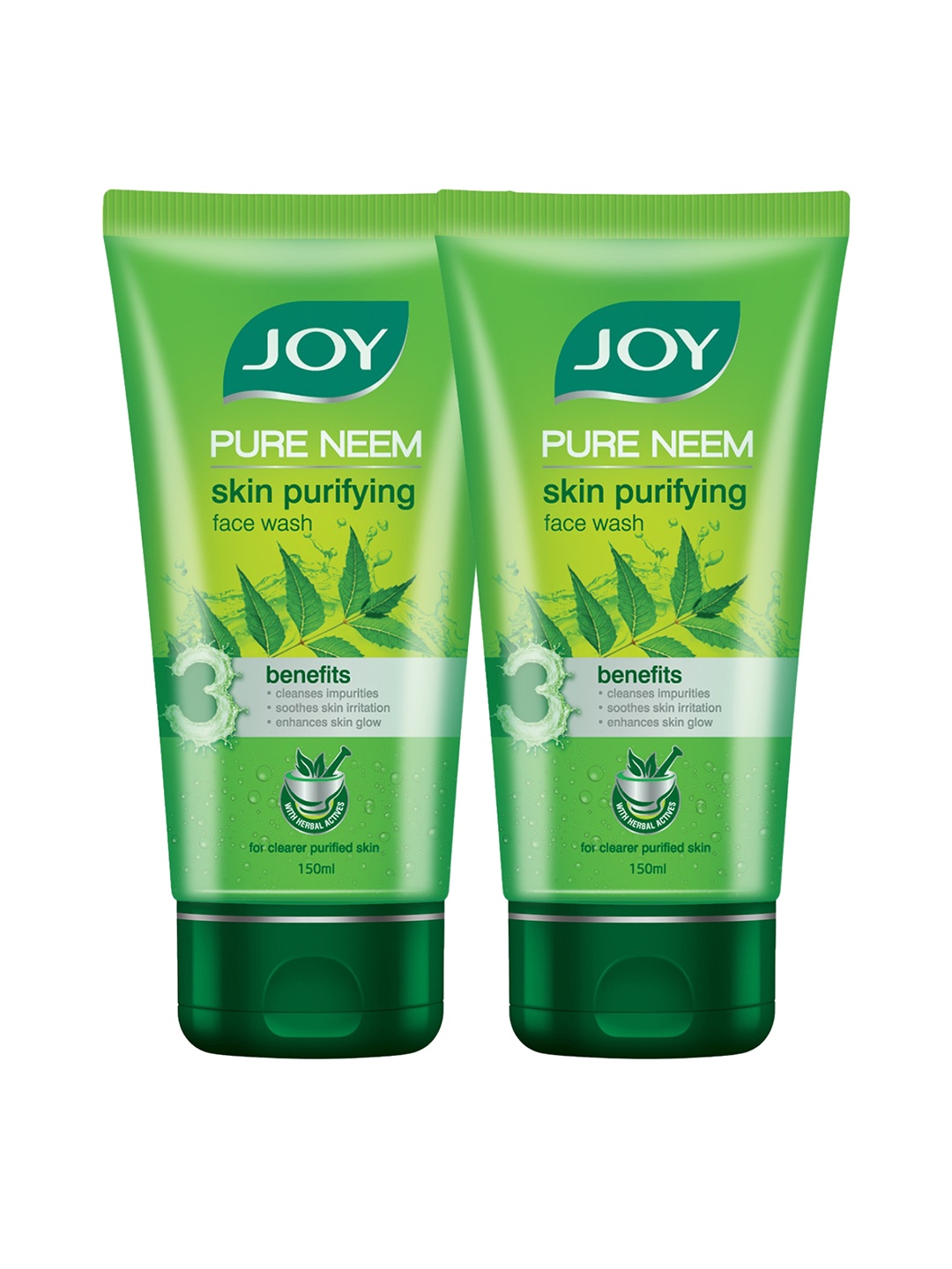 

JOY Set Of 2 Skin Purifying Pure Neem Face Wash - 150ml Each, Green