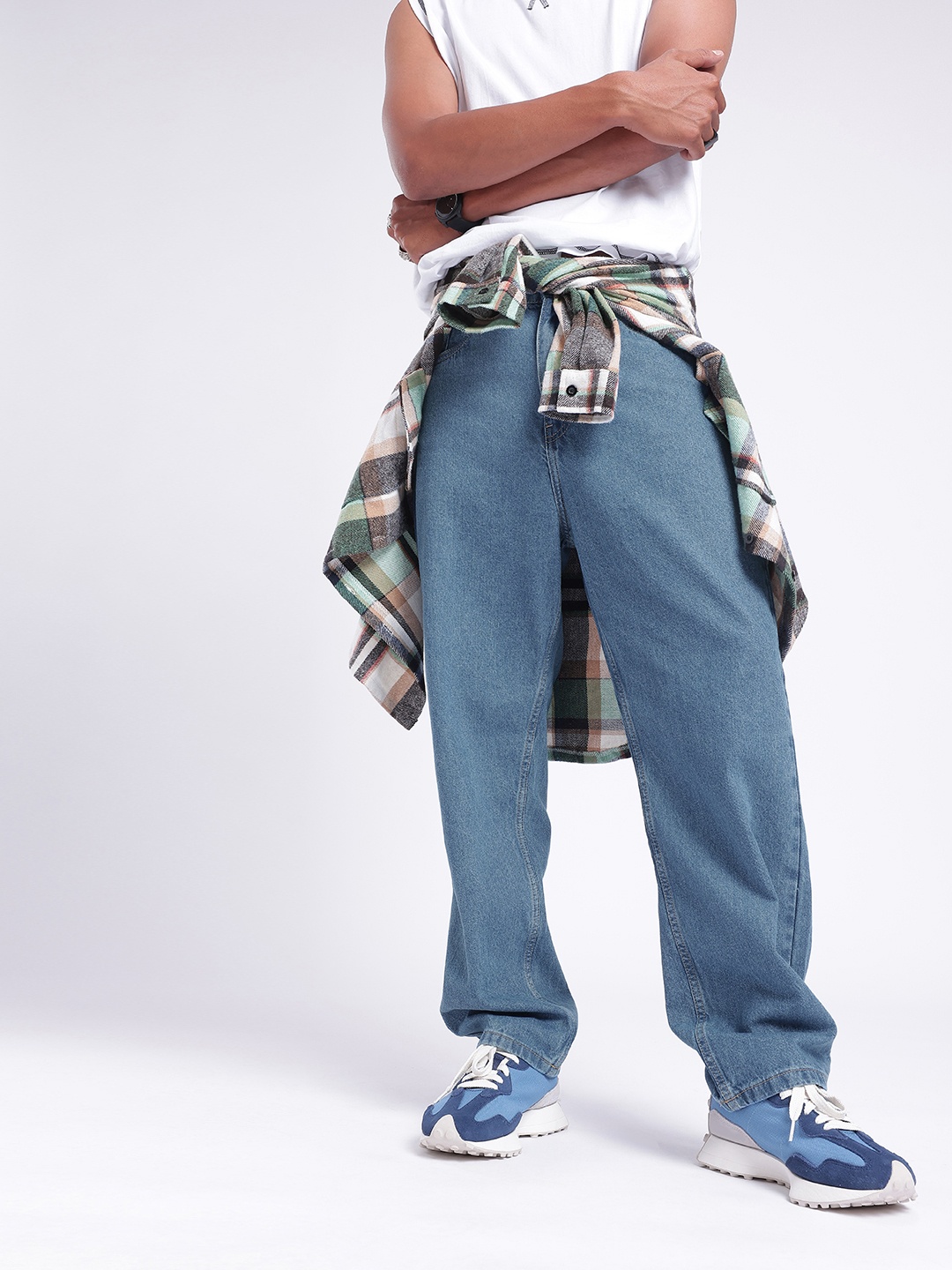 

glitchez Men Street Easygoing Skater Fit Jeans, Blue