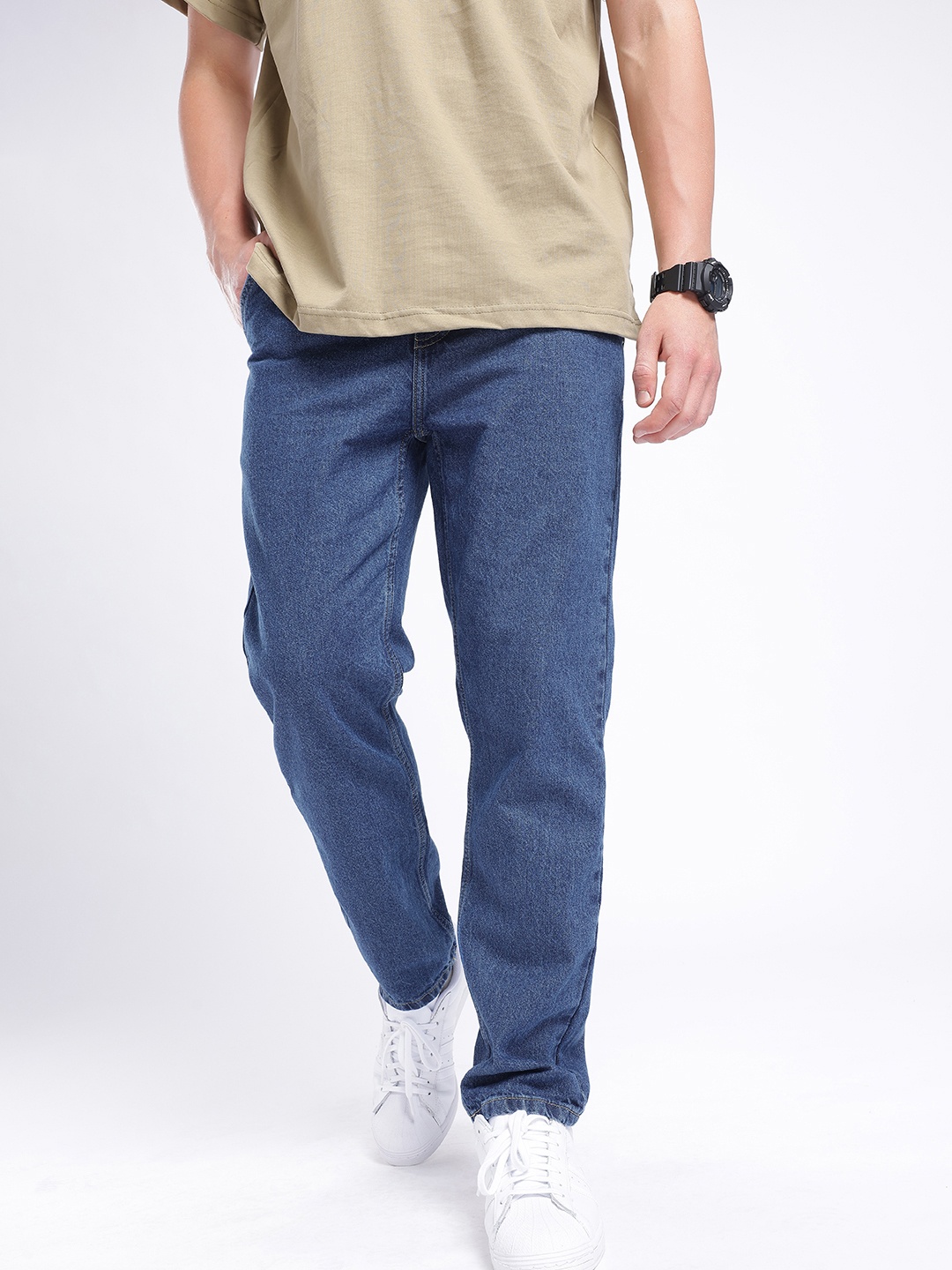 

glitchez Men Utility Inspired Regular Fit Jeans, Blue